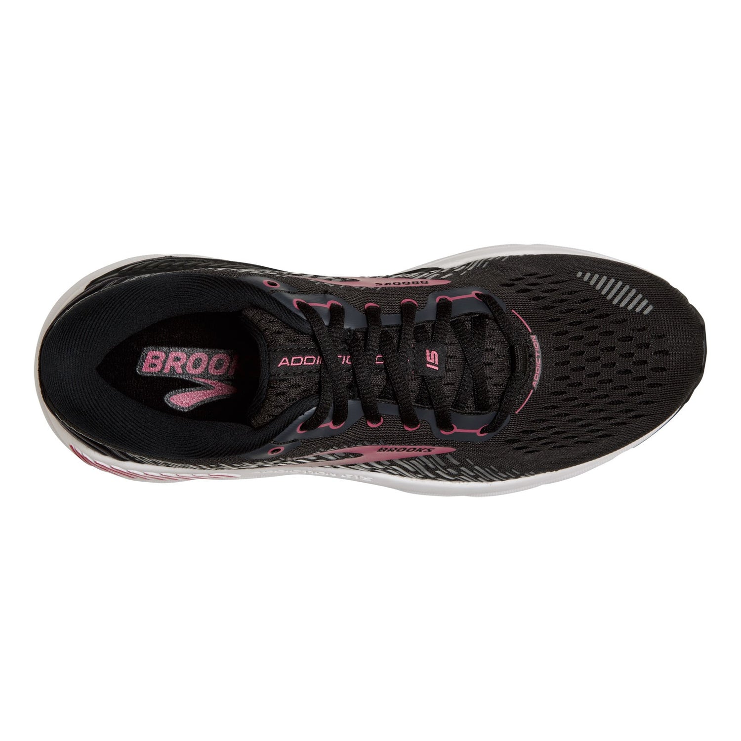 Peltz Shoes  Women's Brooks Addiction GTS 15 Running Shoe Black/Ebony 120352 1B 088