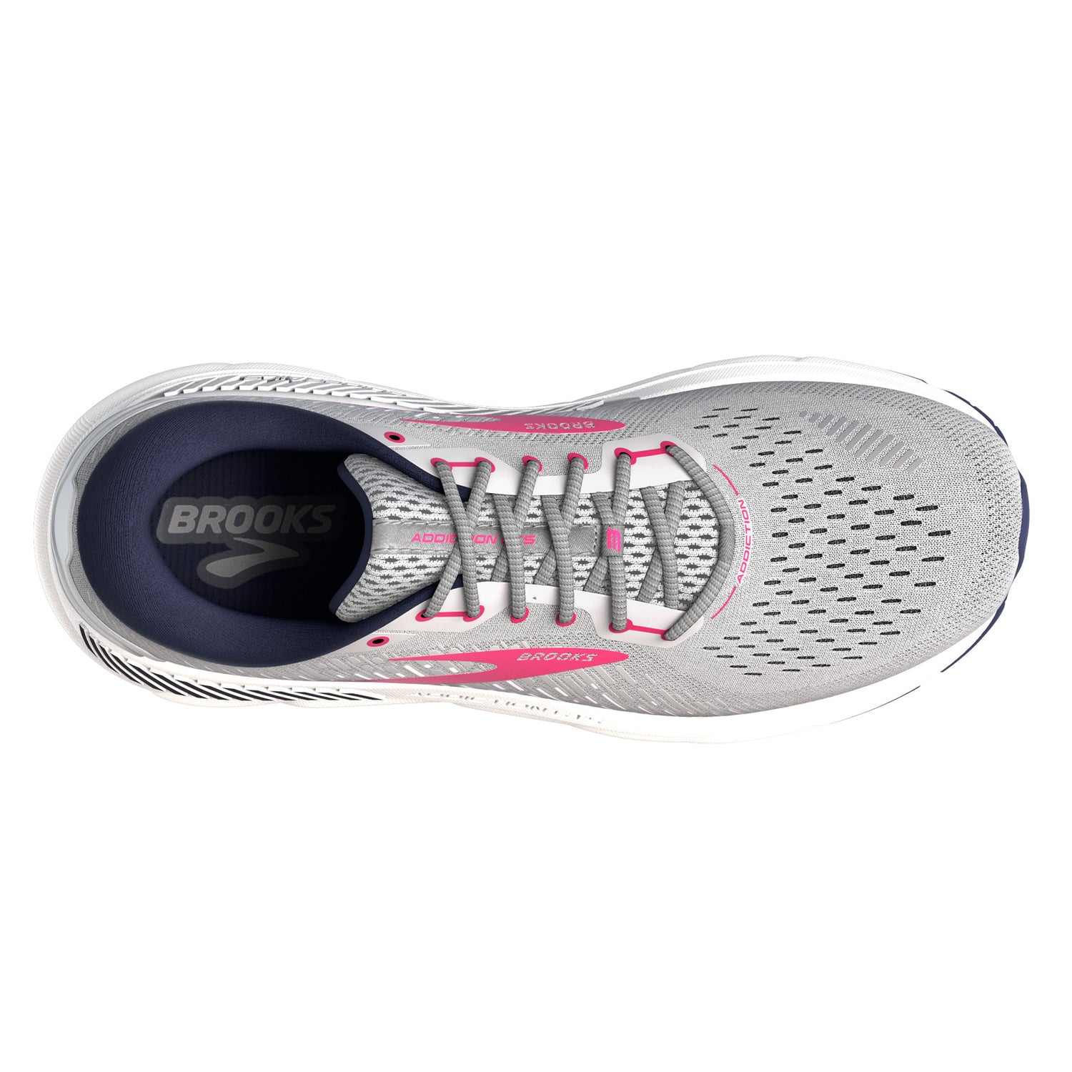 Peltz Shoes  Women's Brooks Addiction GTS 15 Running Shoe - Wide Width Oyster/Rose 120352 1D 054