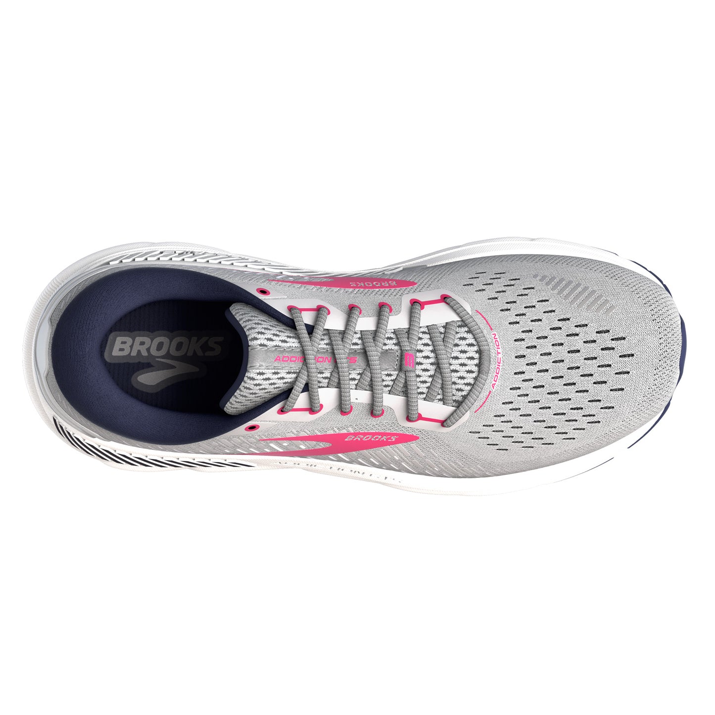 Peltz Shoes  Women's Brooks Addiction GTS 15 Running Shoe - Extra Wide Width Oyster/Rose 120352 2E 054