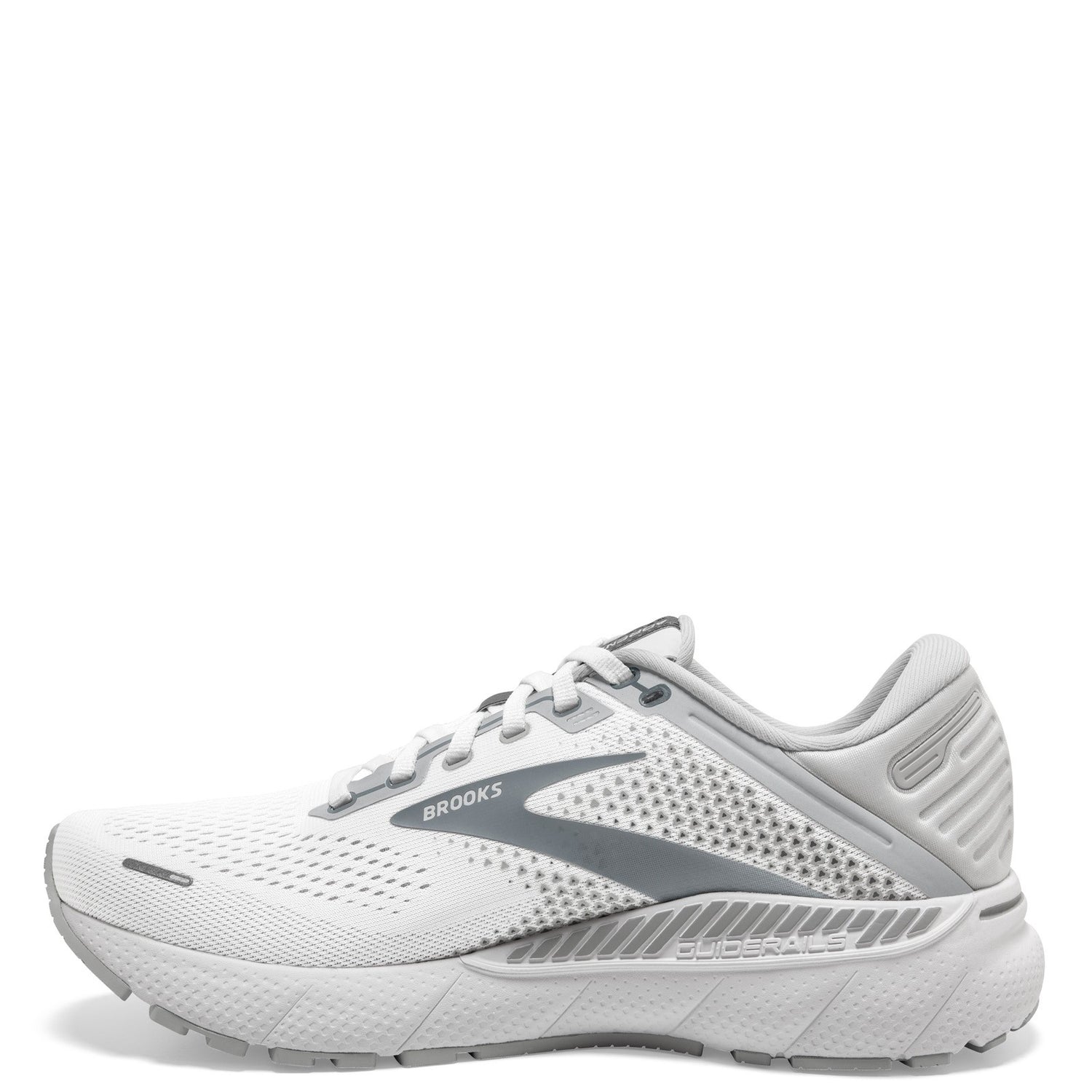 Peltz Shoes  Women's Brooks Adrenaline GTS 22 Running Shoe White/Grey 120353 1B 134