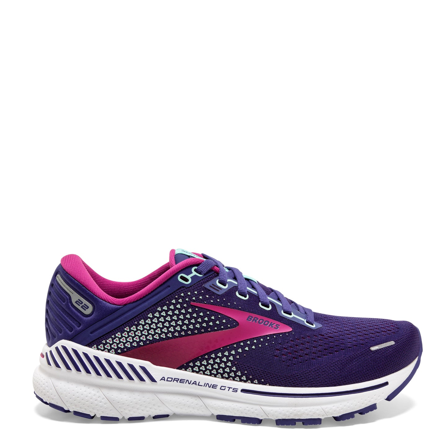Peltz Shoes  Women's Brooks Adrenaline GTS 22 Running Shoe Navy/Pink 120353 1B 403