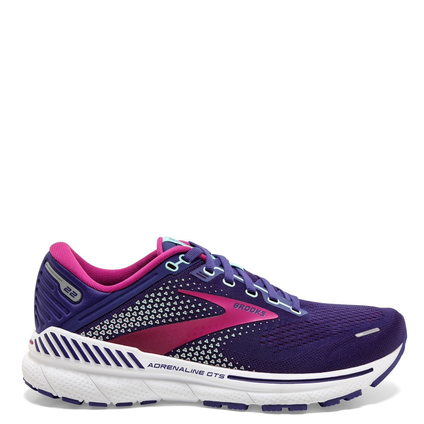 Peltz Shoes  Women's Brooks Adrenaline GTS 22 Running Shoe Navy/Pink 120353 1B 403