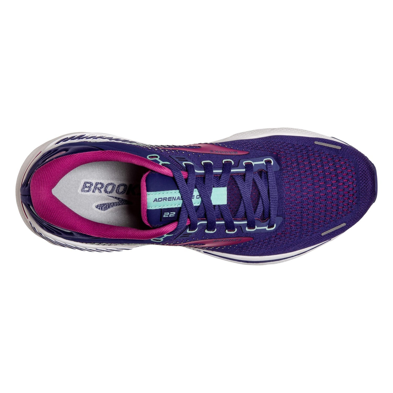 Peltz Shoes  Women's Brooks Adrenaline GTS 22 Running Shoe Navy/Pink 120353 1B 403