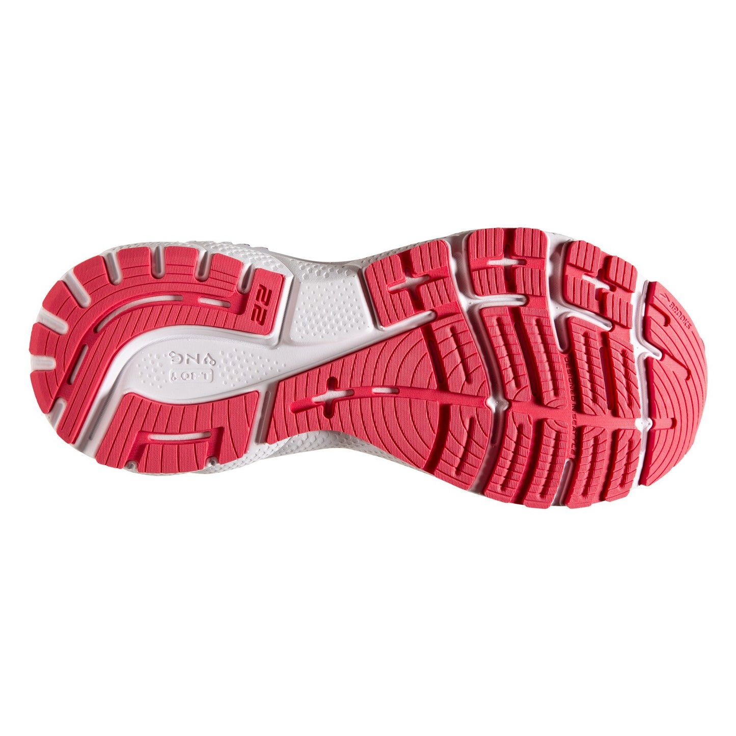 Peltz Shoes  Women's Brooks Adrenaline GTS 22 Running Shoe - Wide Width Black/Purple/Coral 120353 1D 080