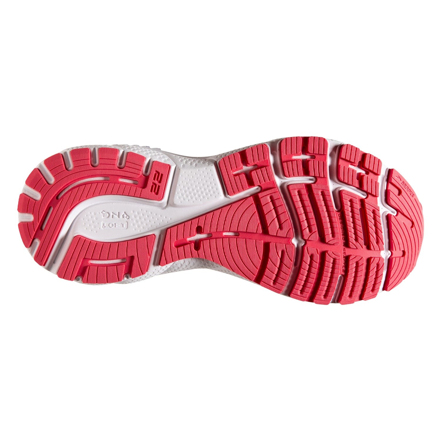 Peltz Shoes  Women's Brooks Adrenaline GTS 22 Running Shoe - Wide Width Black/Purple/Coral 120353 1D 080
