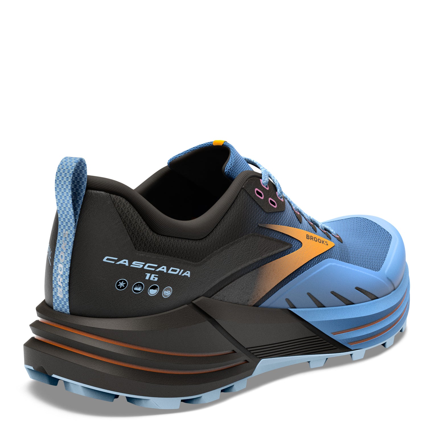 Peltz Shoes  Women's Brooks Cascadia 16 Trail Running Shoe Blue/Black/Yellow 120363 1B 414