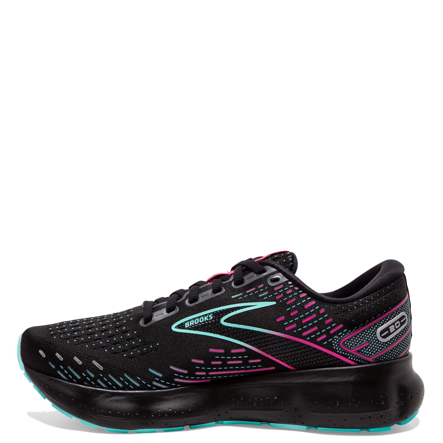 Peltz Shoes  Women's Brooks Glycerin 20 Running Shoe Black/Blue/Pink 120369 1B 005