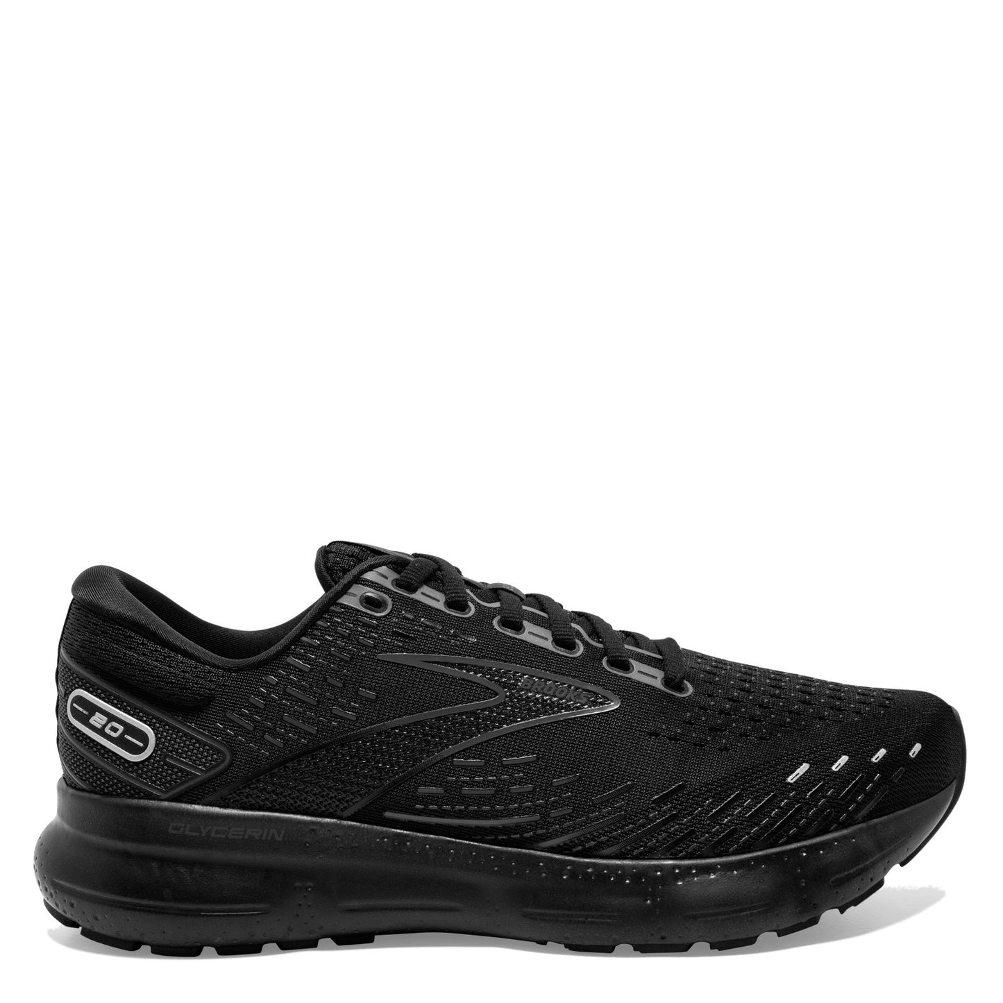 Peltz Shoes  Women's Brooks Glycerin 20 Running Shoe Black/Black/Ebony 120369 1B 020