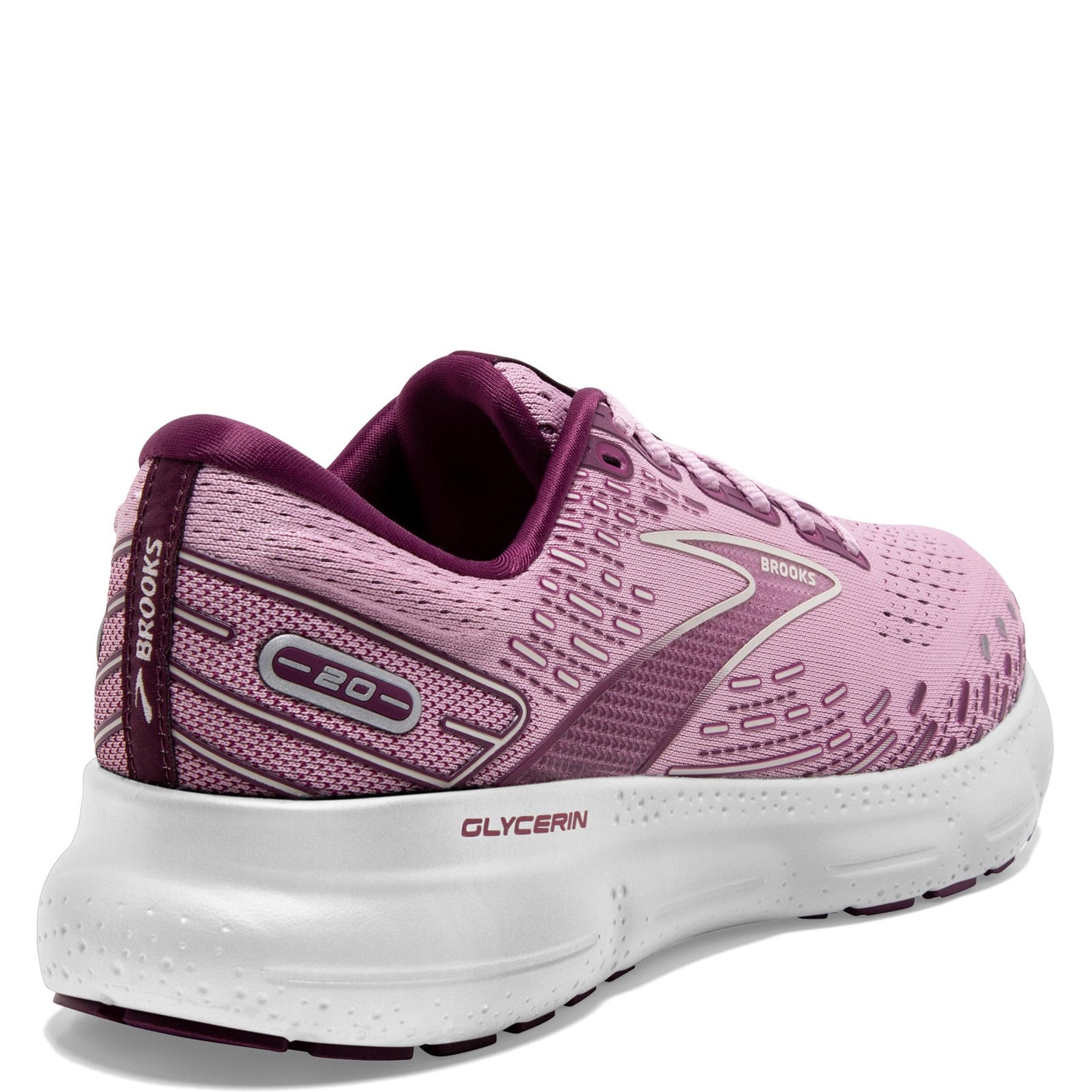 Peltz Shoes  Women's Brooks Glycerin 20 Running Shoe Mauve/Grape/Grey 120369 1B 577
