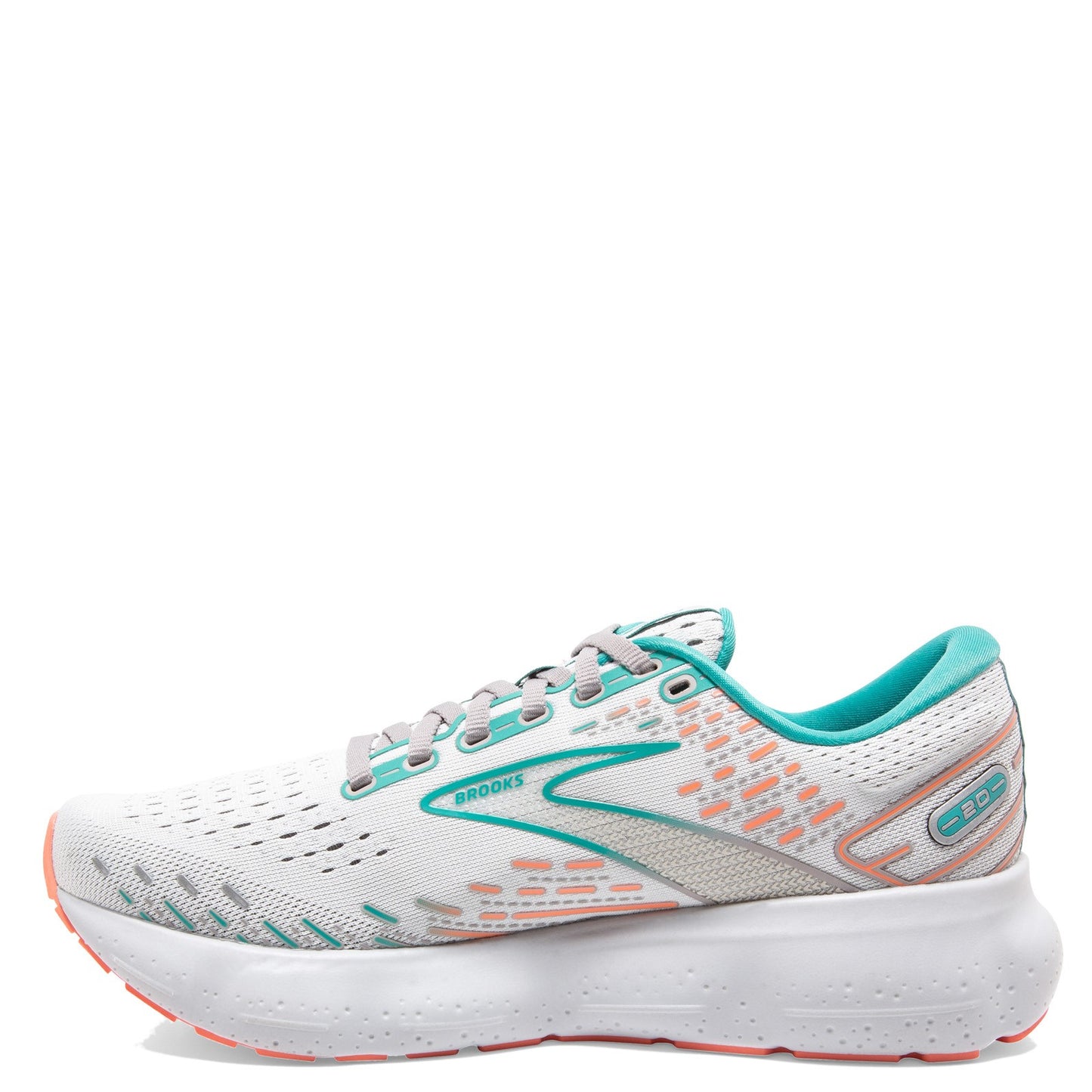 Peltz Shoes  Women's Brooks Glycerin 20 Running Shoe - Wide Width Oyster/Latigo/Coral 120369 1D 061
