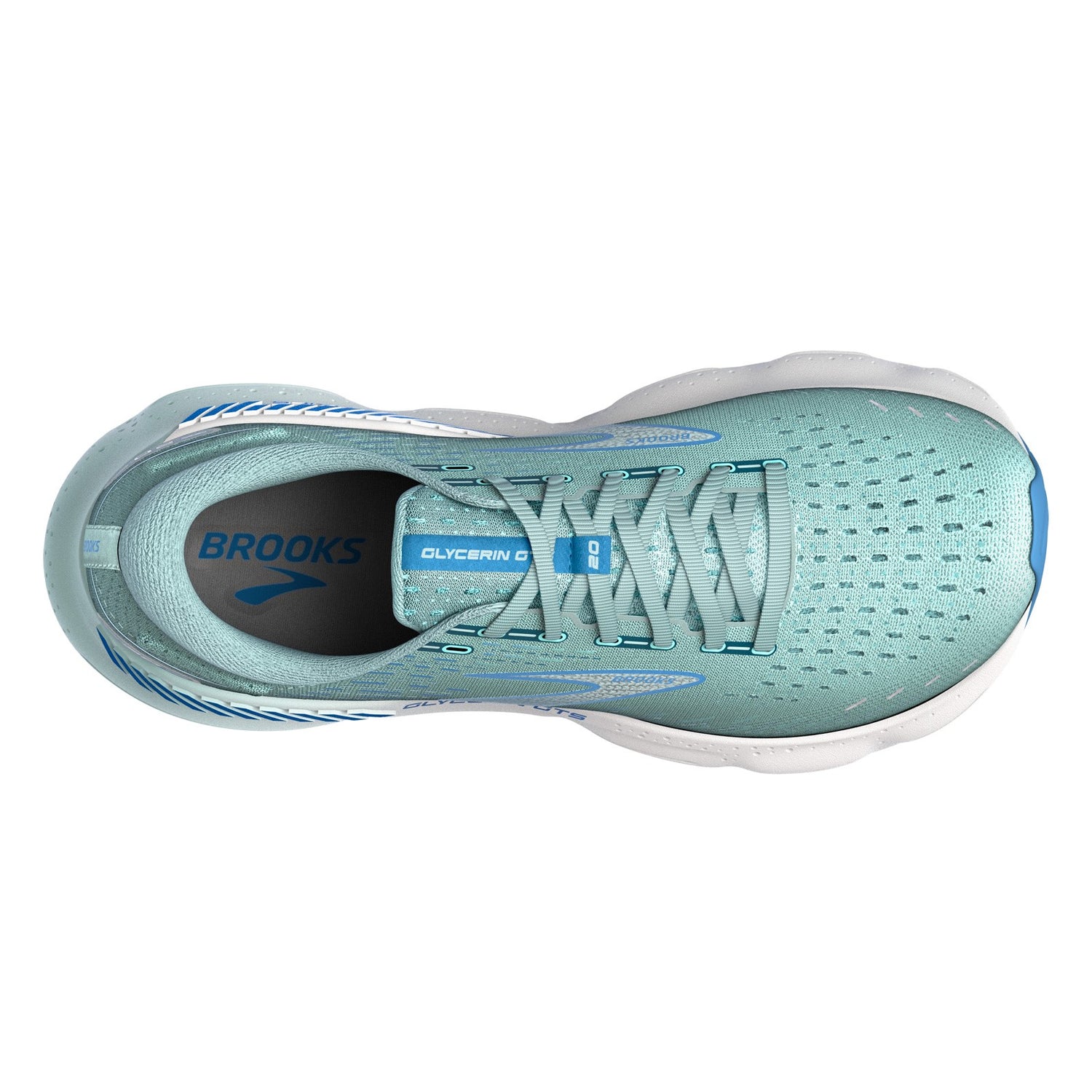 Peltz Shoes  Women's Brooks Glycerin GTS 20 Running Shoe Blue Multi 120370 1B 494