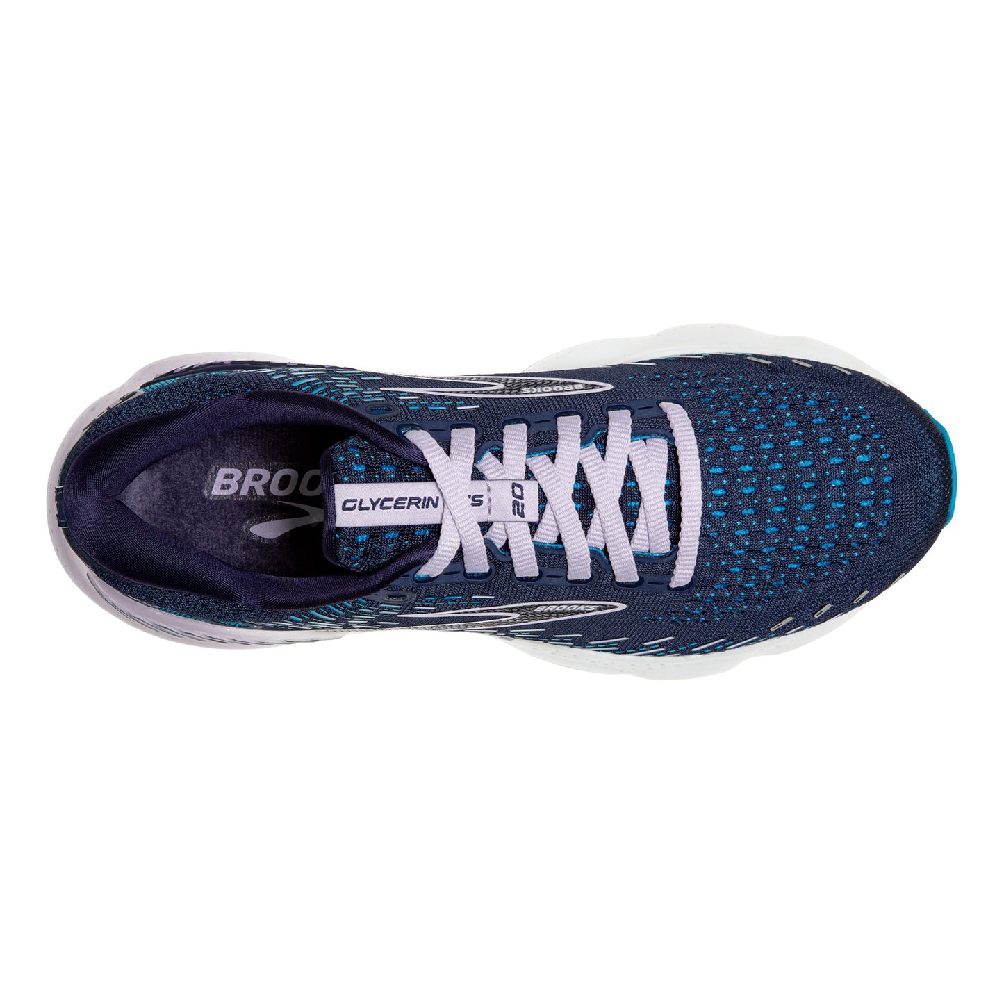 Peltz Shoes  Women's Brooks Glycerin GTS 20 Running Shoe - Wide Width Peacoat/Ocean 120370 1D 499