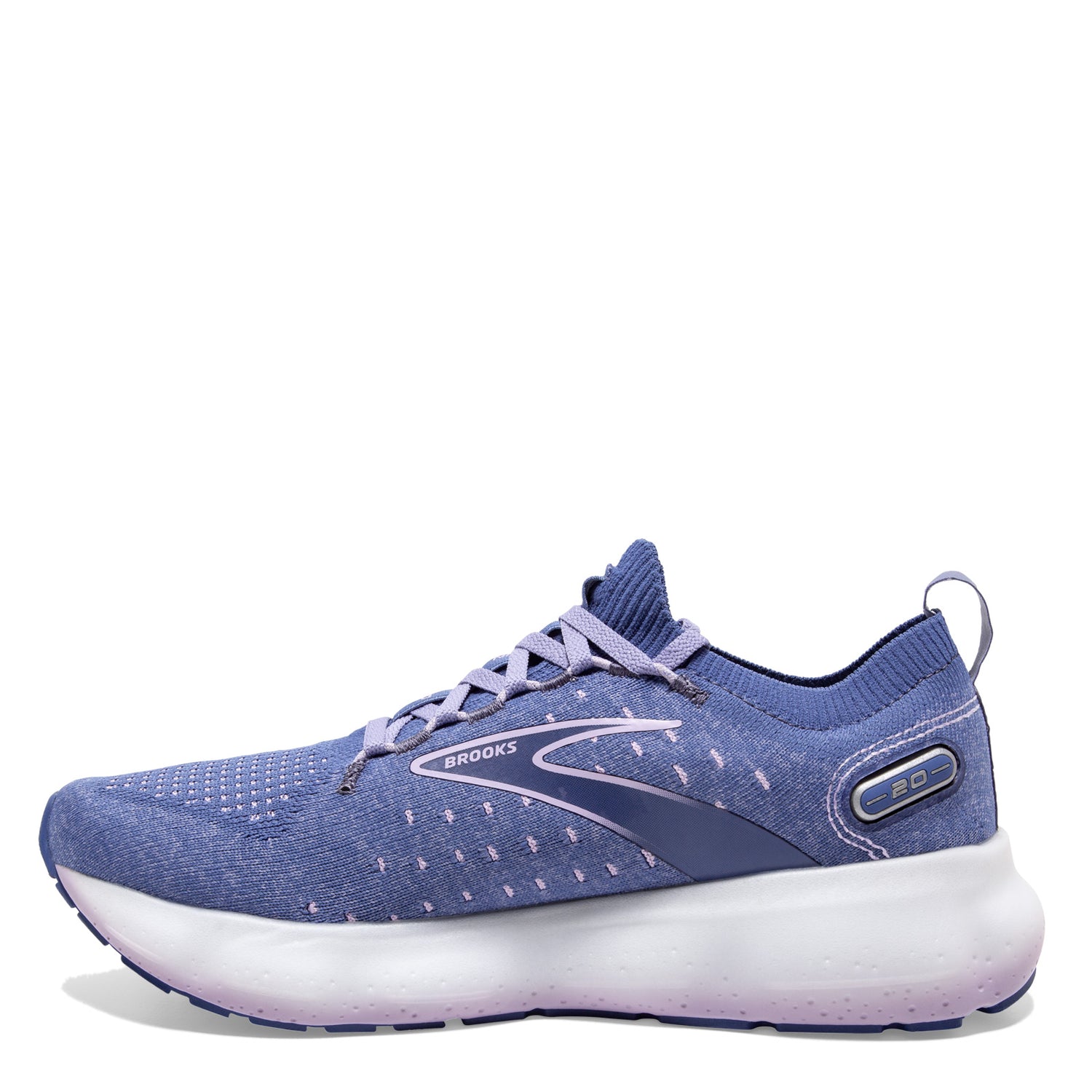 Peltz Shoes  Women's Brooks Glycerin 20 Stealth Fit Running Shoe Blue/Lilac 120372 1B 402