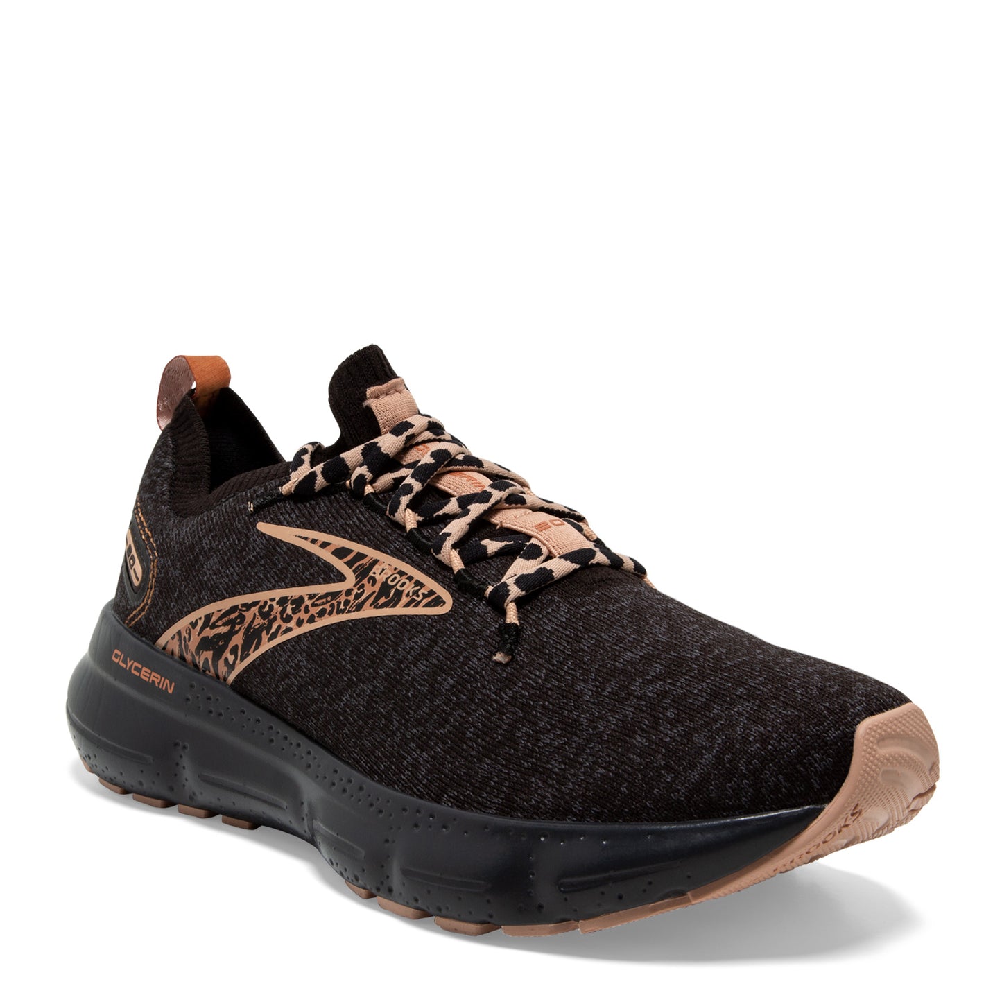 Peltz Shoes  Women's Brooks Glycerin 20 Stealth Fit Running Shoe Black/Tan 1203721B097