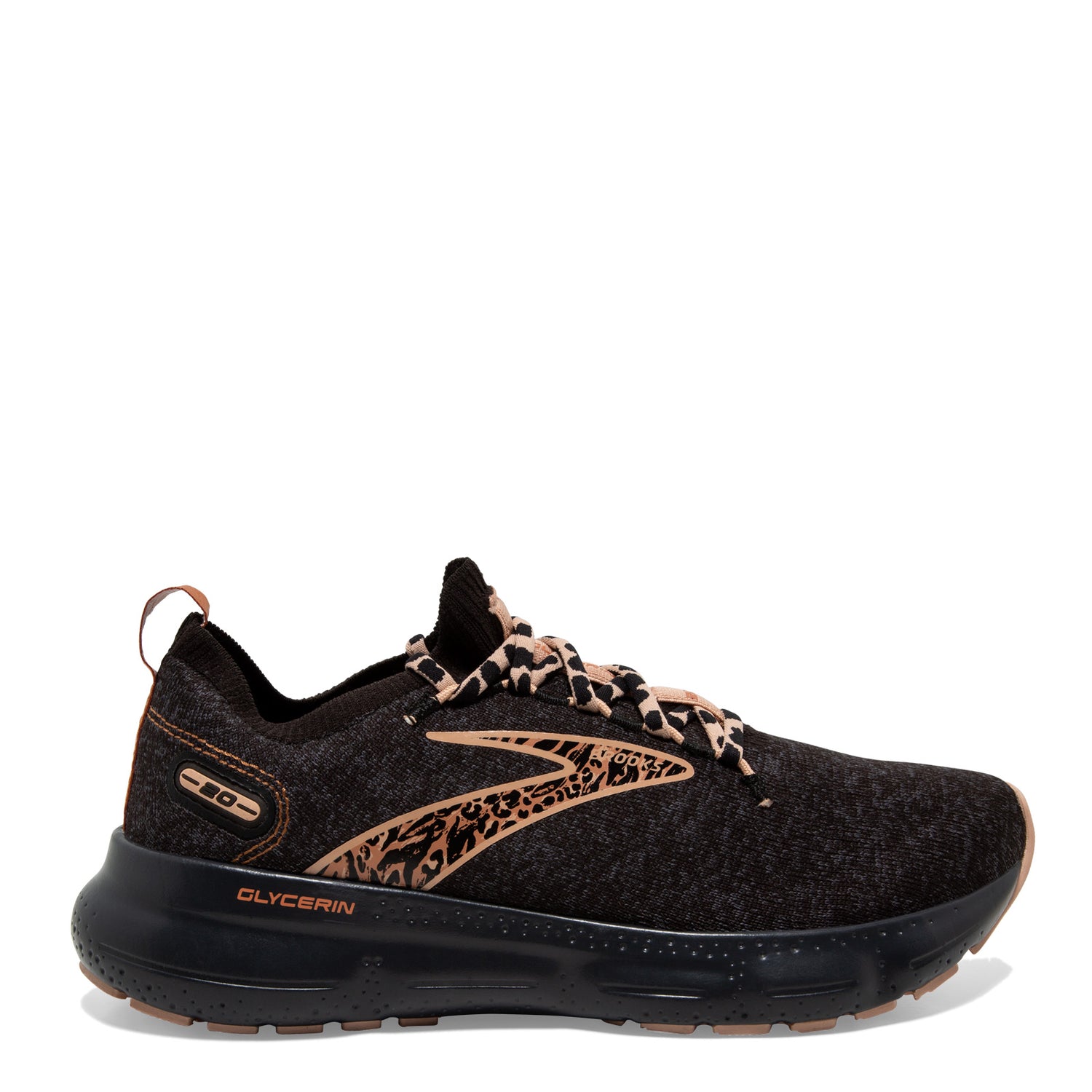 Peltz Shoes  Women's Brooks Glycerin 20 Stealth Fit Running Shoe Black/Tan 1203721B097