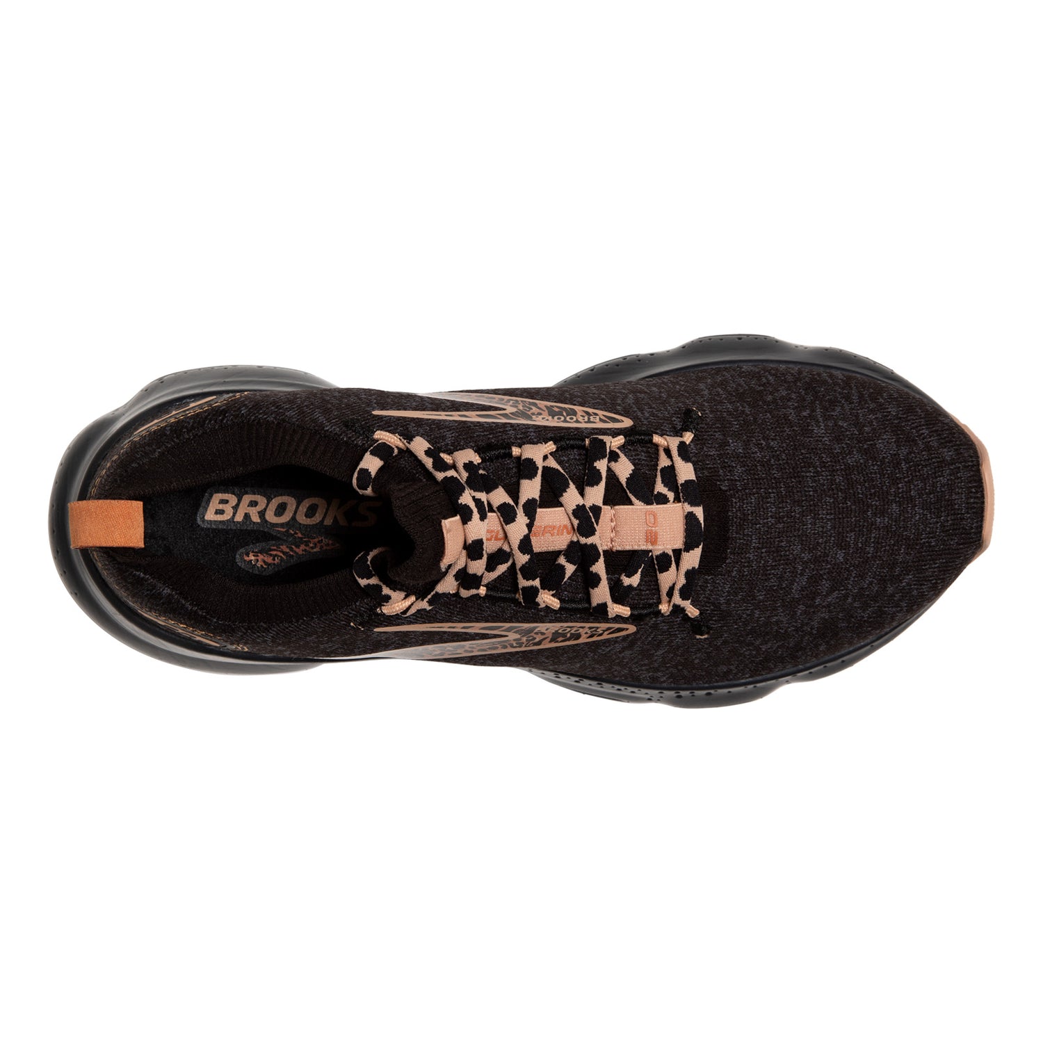 Peltz Shoes  Women's Brooks Glycerin 20 Stealth Fit Running Shoe Black/Tan 1203721B097