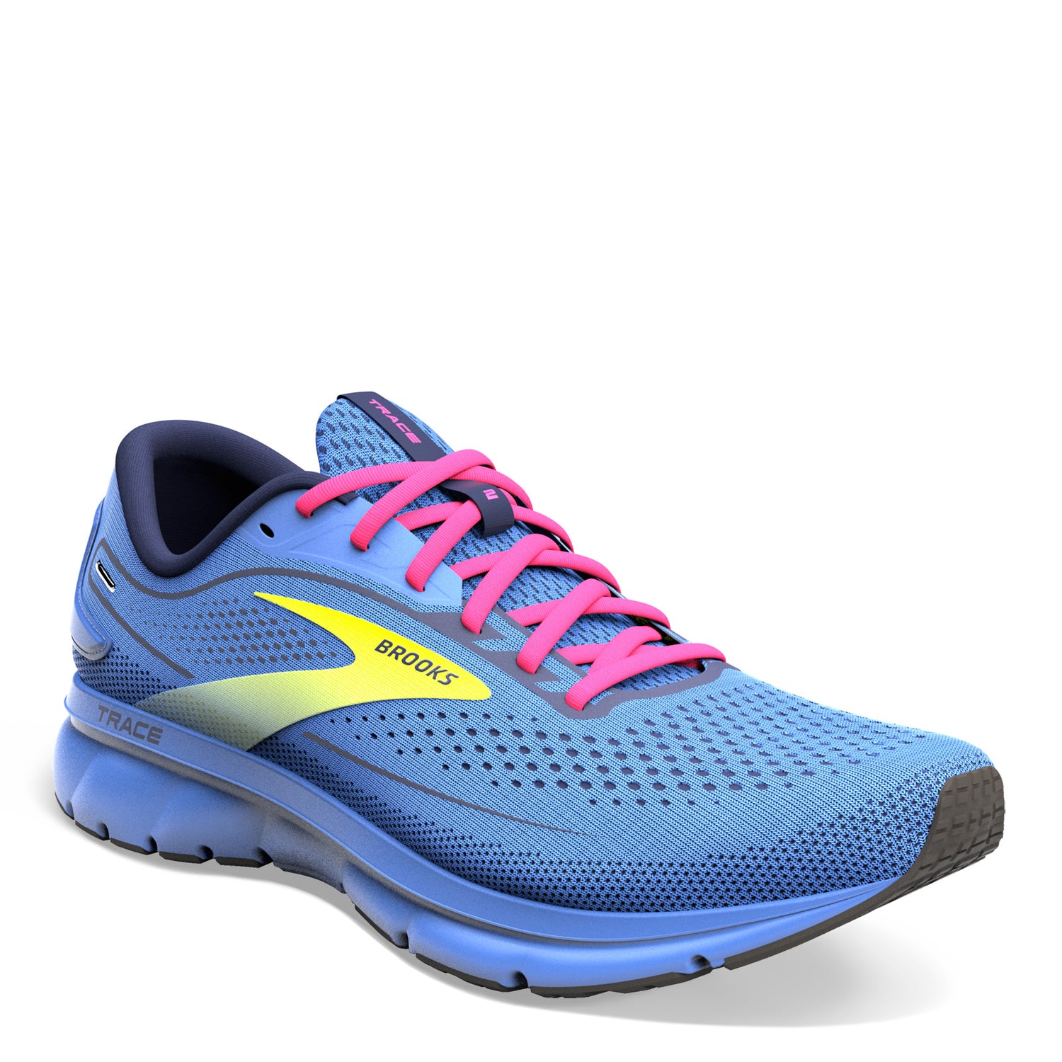 Peltz Shoes  Women's Brooks Trace 2 Running Shoe Blue/Pink/Nightlife 120375 1B 449