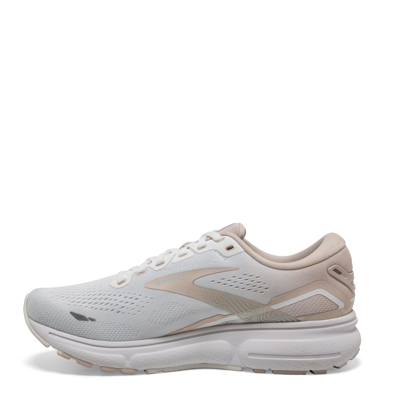 Peltz Shoes  Women's Brooks Ghost 15 Running Shoe White/Grey/Glass 120380 1B 189