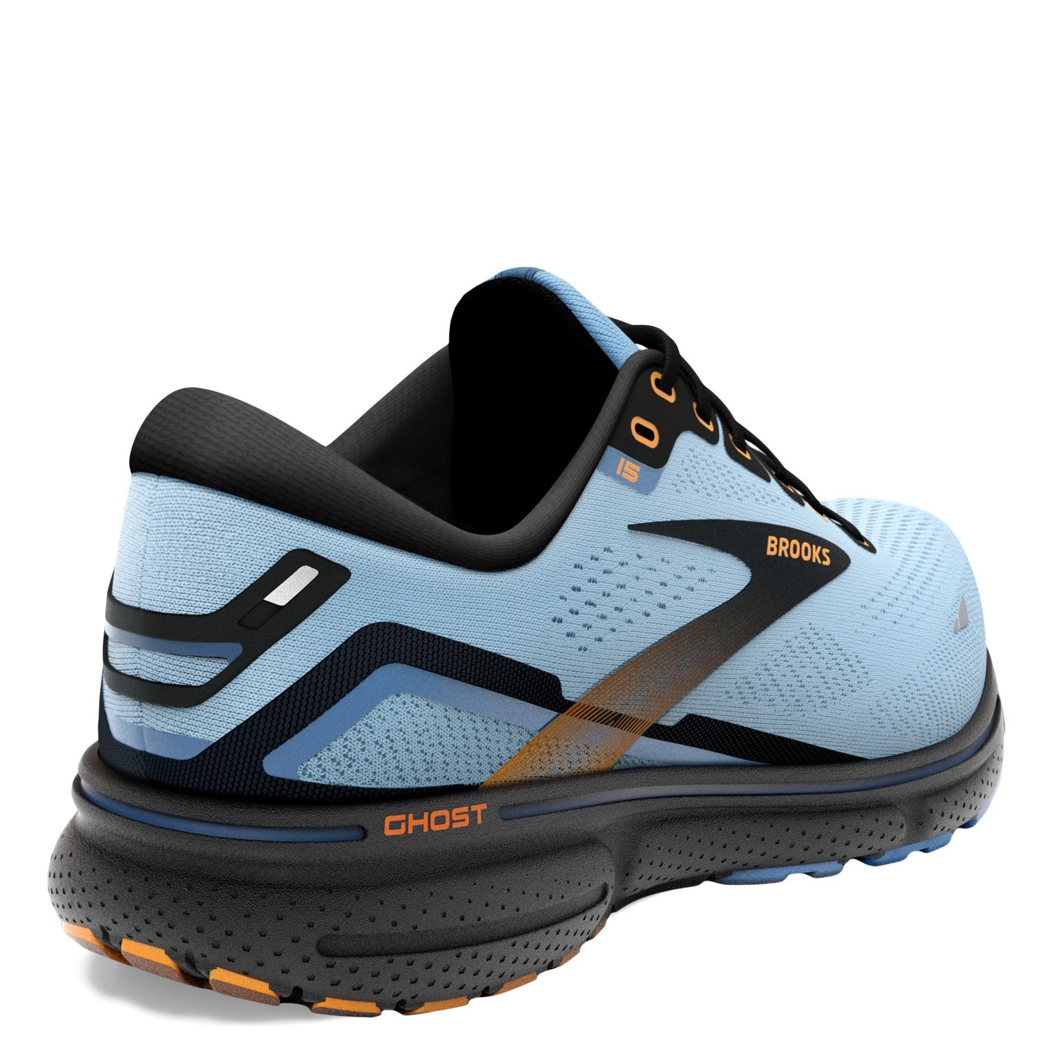 Peltz Shoes  Women's Brooks Ghost 15 Running Shoe Light Blue/Black/Yellow 120380 1B 437
