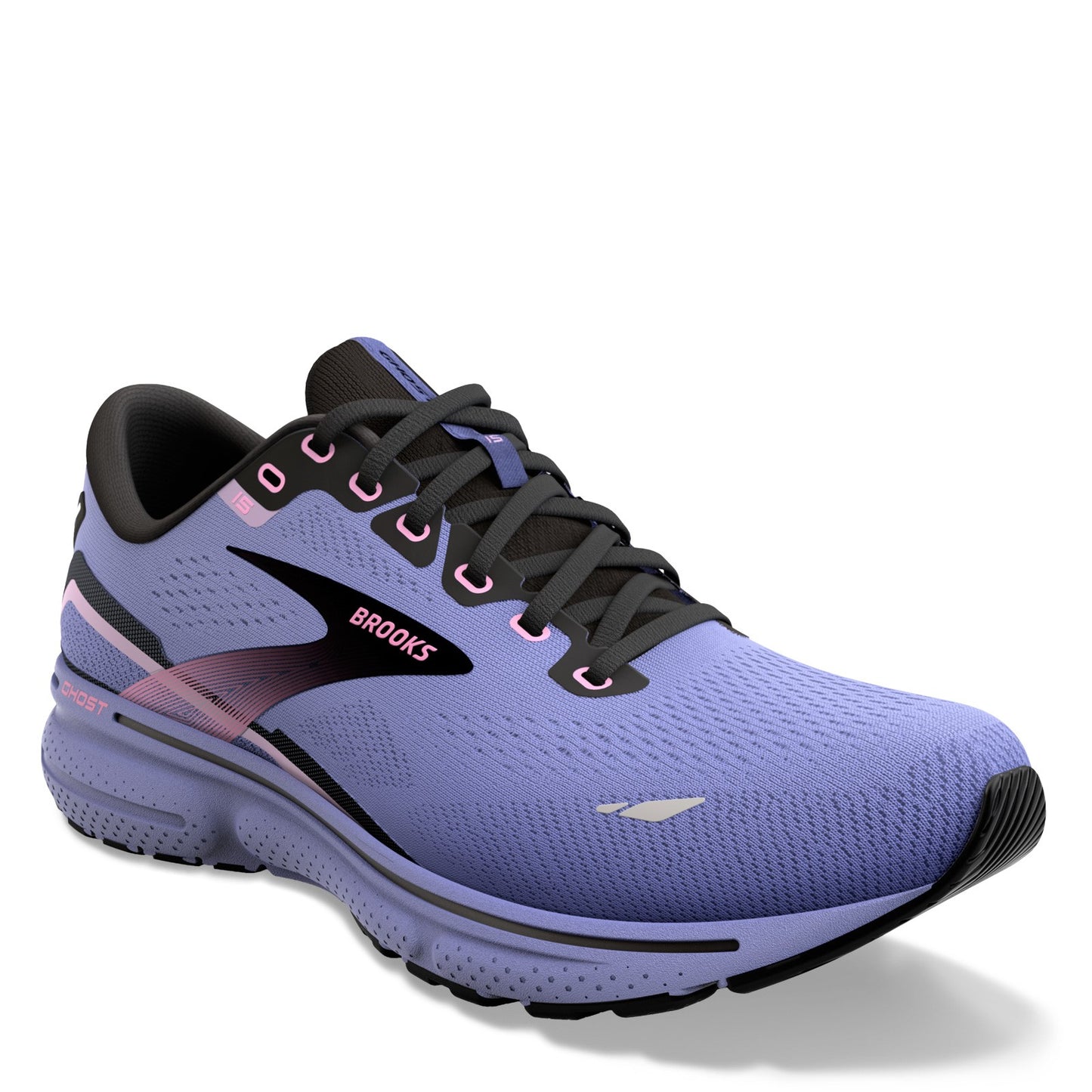 Peltz Shoes  Women's Brooks Ghost 15 Running Shoe Purple/Pink/Black 120380 1B 544