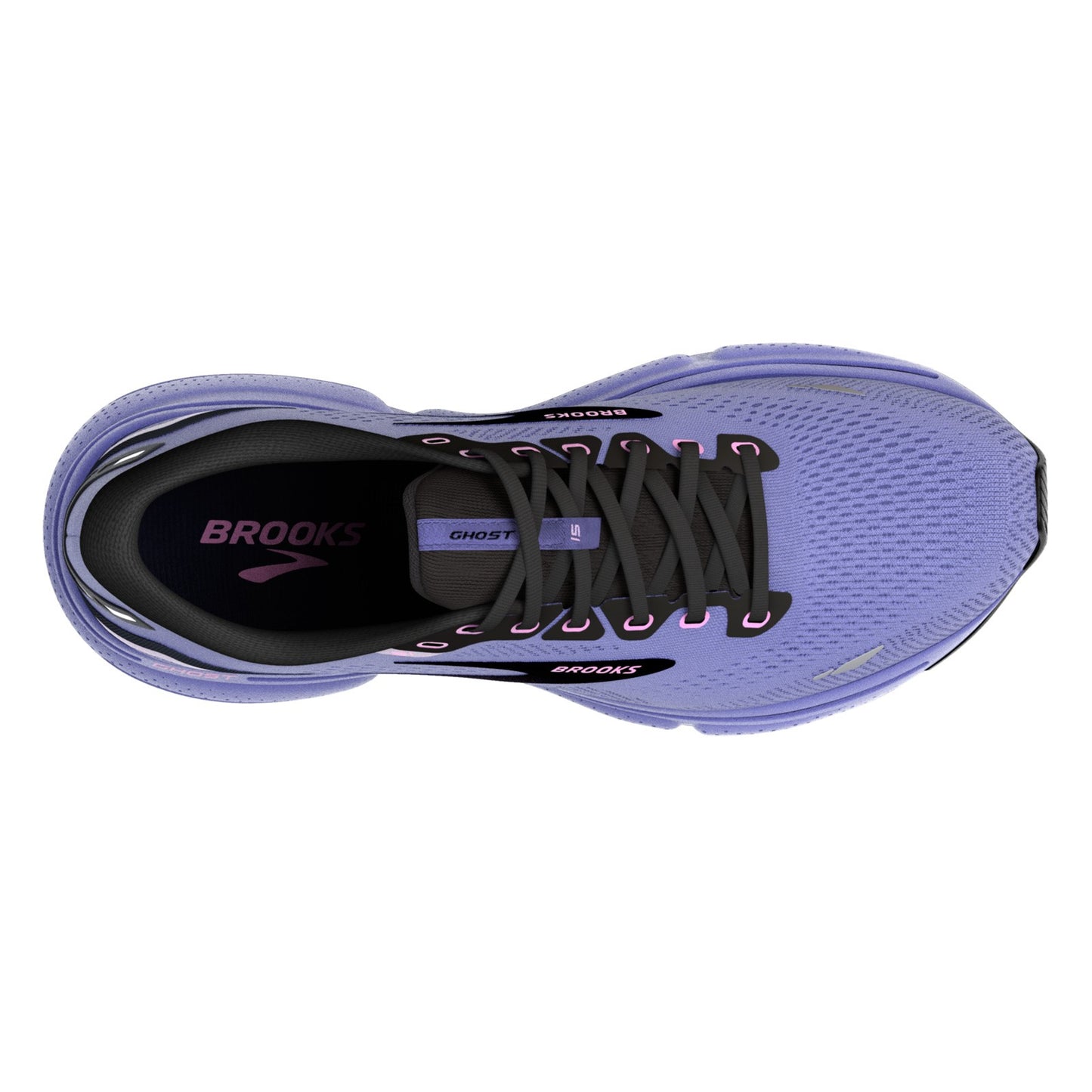 Peltz Shoes  Women's Brooks Ghost 15 Running Shoe Purple/Pink/Black 120380 1B 544