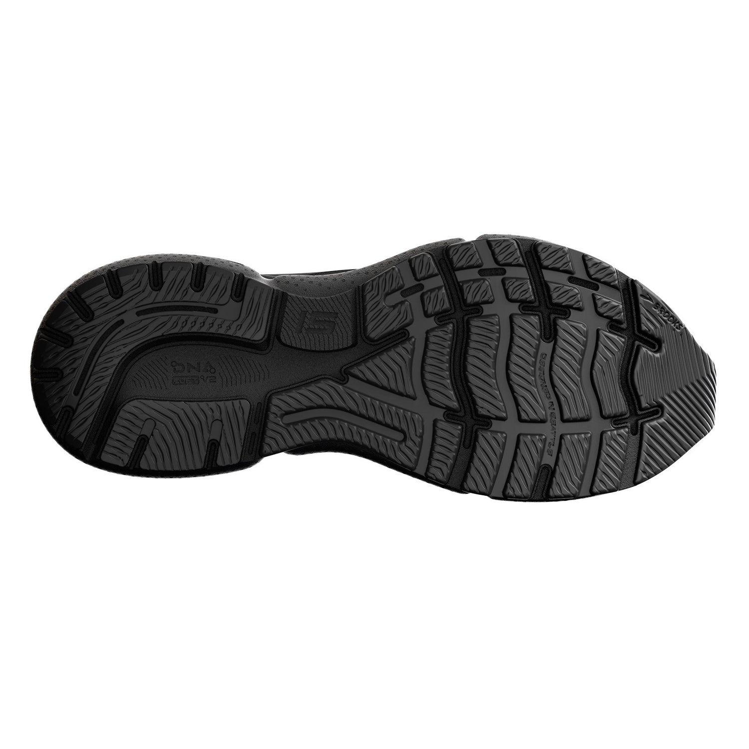 Peltz Shoes  Women's Brooks Ghost 15 Running Shoe - Wide Width Black/Black/Ebony 120380 1D 020