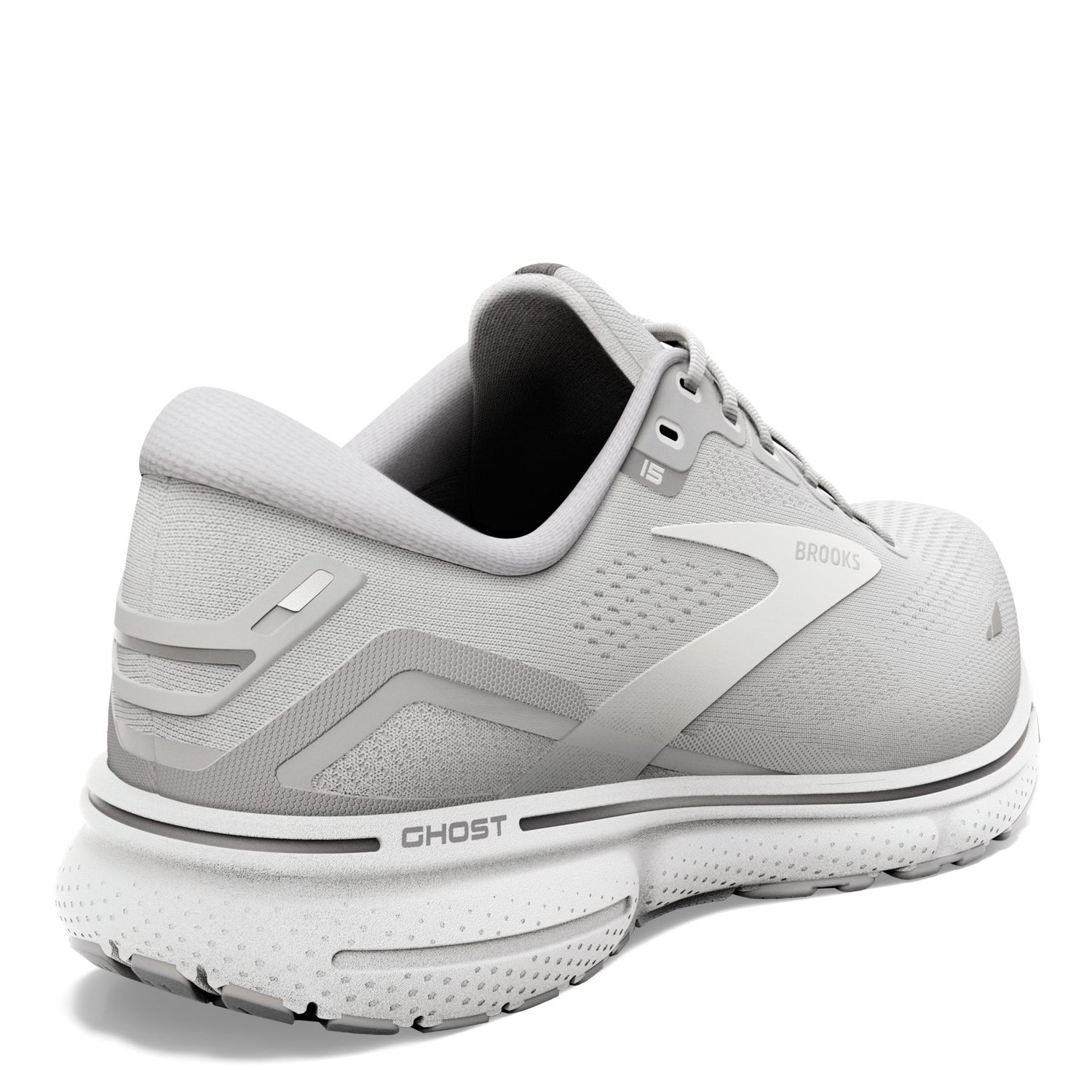 Peltz Shoes  Women's Brooks Ghost 15 Running Shoe - Wide Width Oyster/Alloy/White 120380 1D 112