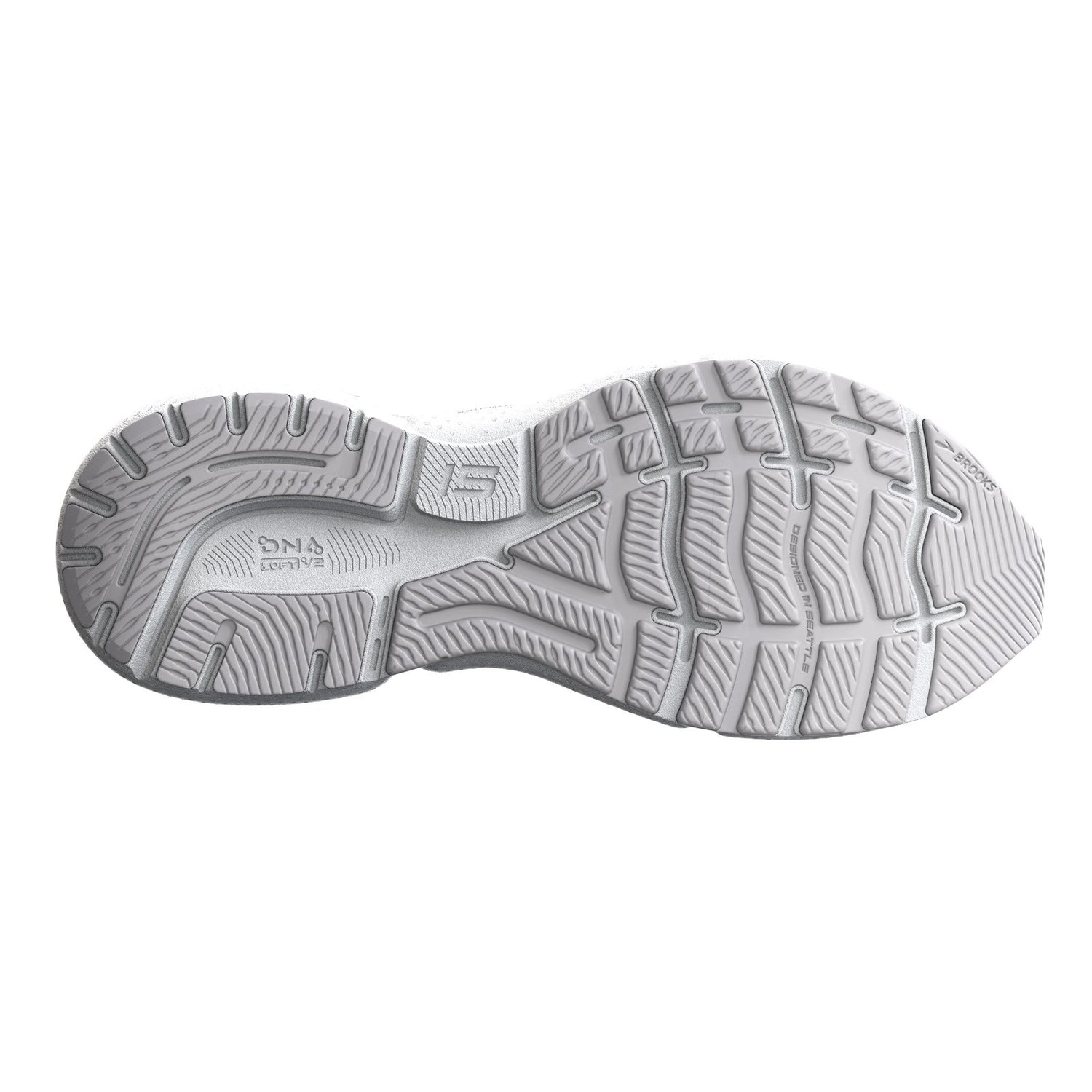 Peltz Shoes  Women's Brooks Ghost 15 Running Shoe - Wide Width Oyster/Alloy/White 120380 1D 112