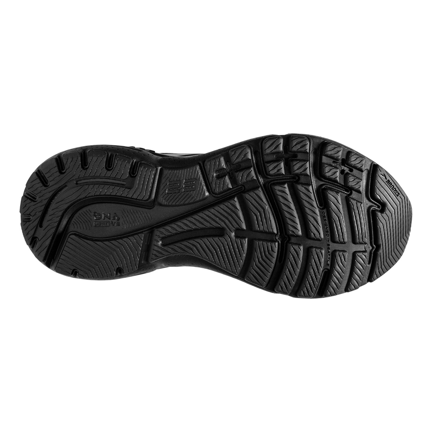 Peltz Shoes  Women's Brooks Adrenaline GTS 23 Running Shoe – Wide Width Black/Black/Ebony 120381 1D 020