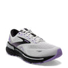 Peltz Shoes  Women's Brooks Adrenaline GTS 23 Running Shoe - Narrow Width Grey/Black/Purple 120381 2A 039