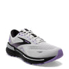 Peltz Shoes  Women's Brooks Adrenaline GTS 23 Running Shoe – Extra Wide Width Grey/Black/Purple 120381 2E 039