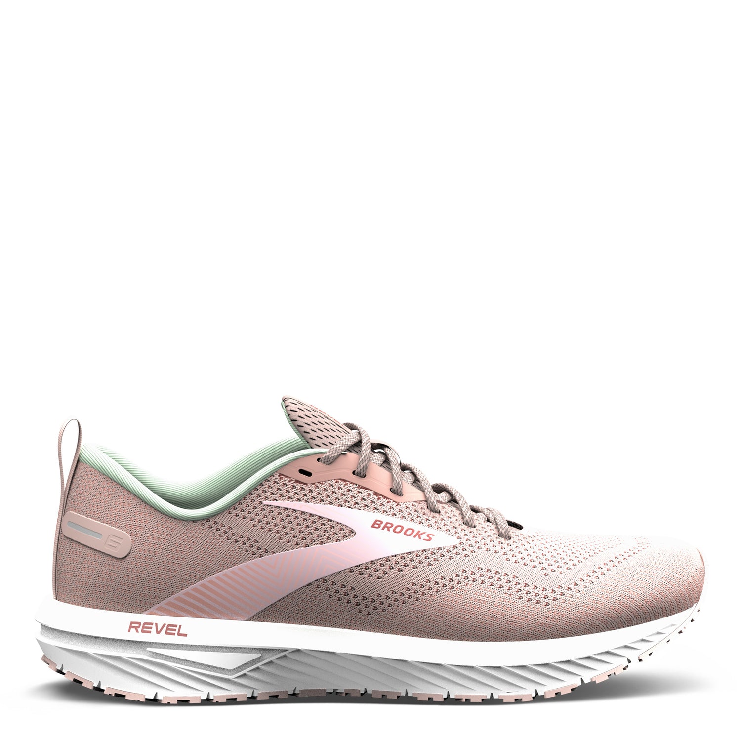 Peltz Shoes  Women's Brooks Revel 6 Running Shoe Peach/Pink 120386 1B 662