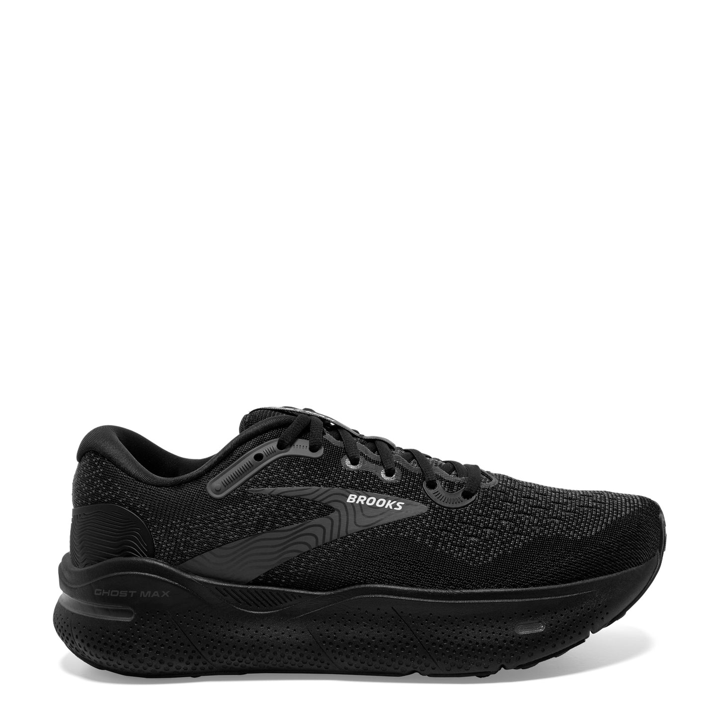 Peltz Shoes  Women's Brooks Ghost Max Running Shoe Black/Black/Ebony 120395 1B 020