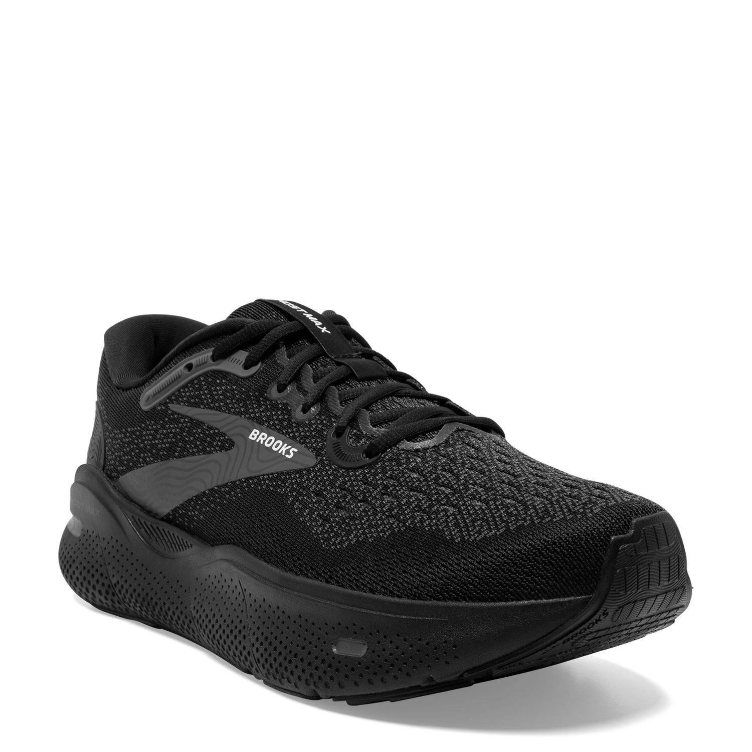 Peltz Shoes  Women's Brooks Ghost Max Running Shoe - Extra Wide Width Black/Black/Ebony 120395 2E 020