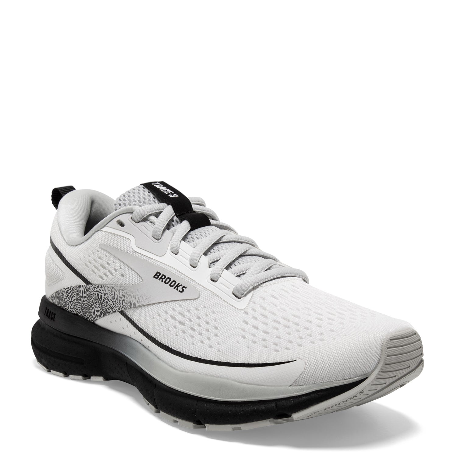 Peltz Shoes  Women's Brooks Trace 3 Running Shoe White/Oyster/Black 120401 1B 191