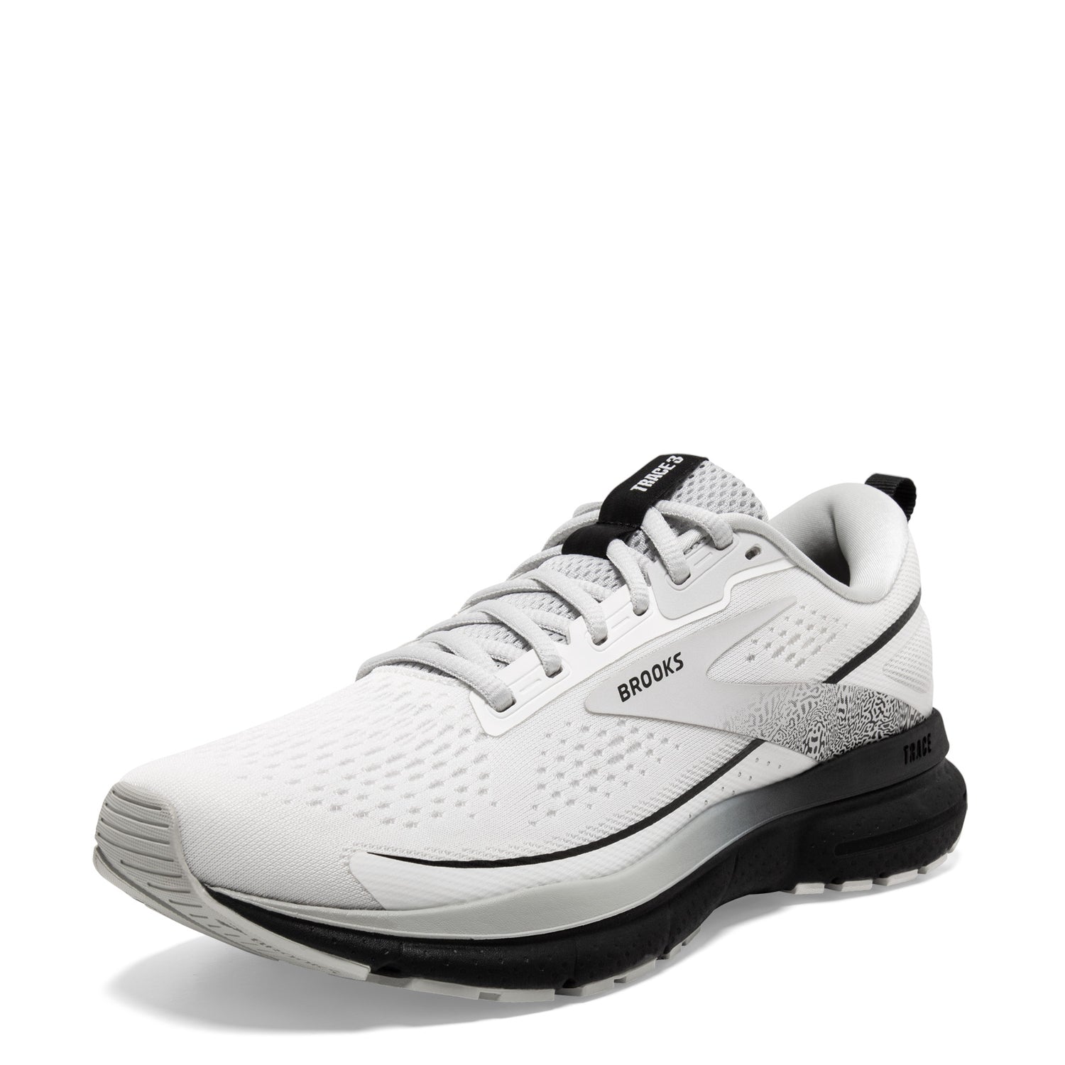 Peltz Shoes  Women's Brooks Trace 3 Running Shoe White/Oyster/Black 120401 1B 191