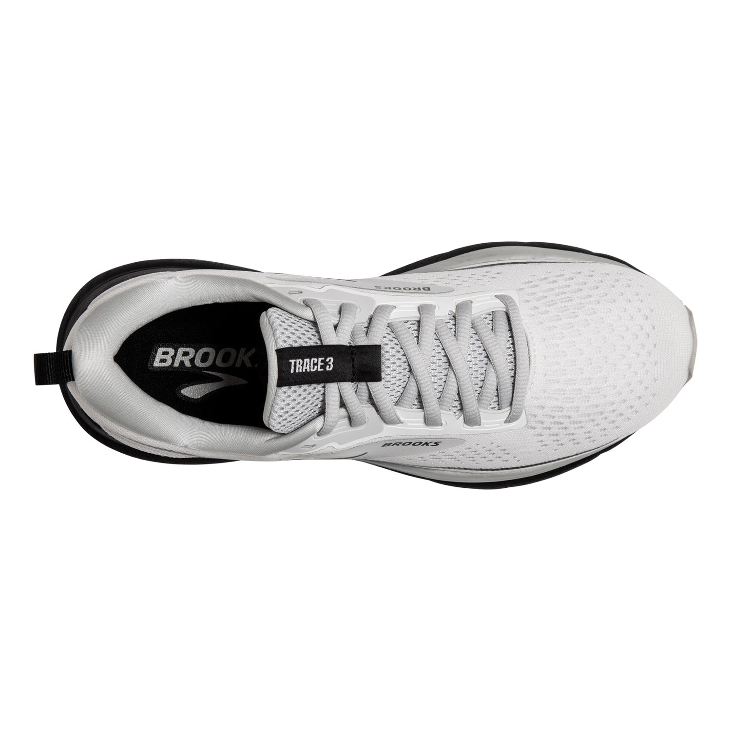 Peltz Shoes  Women's Brooks Trace 3 Running Shoe White/Oyster/Black 120401 1B 191