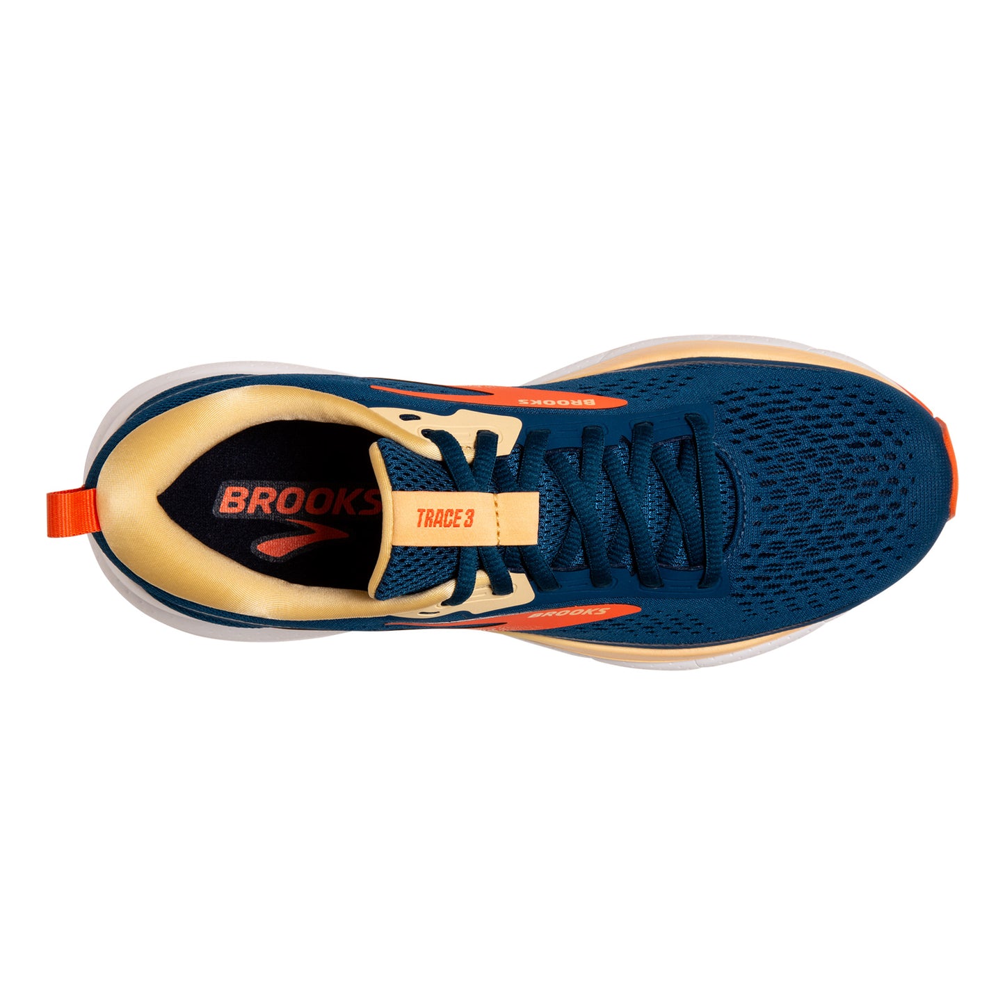 Peltz Shoes  Women's Brooks Trace 3 Running Shoe Blue/Nasturtium/Sunburst 120401 1B 487