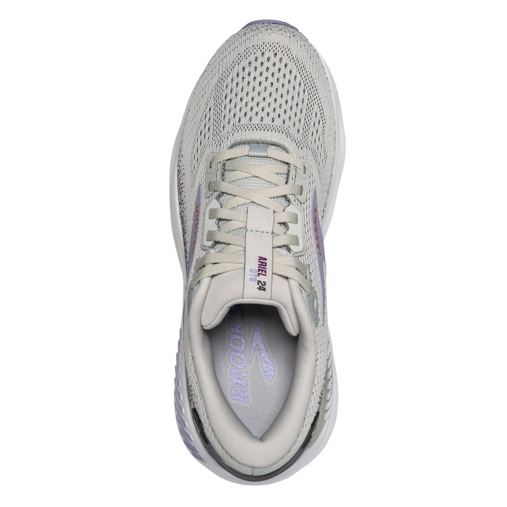Women's Brooks Ariel GTS 24 Running Shoe MERCURY/EBONY/SWEET LAVENDER 120414 1B 080