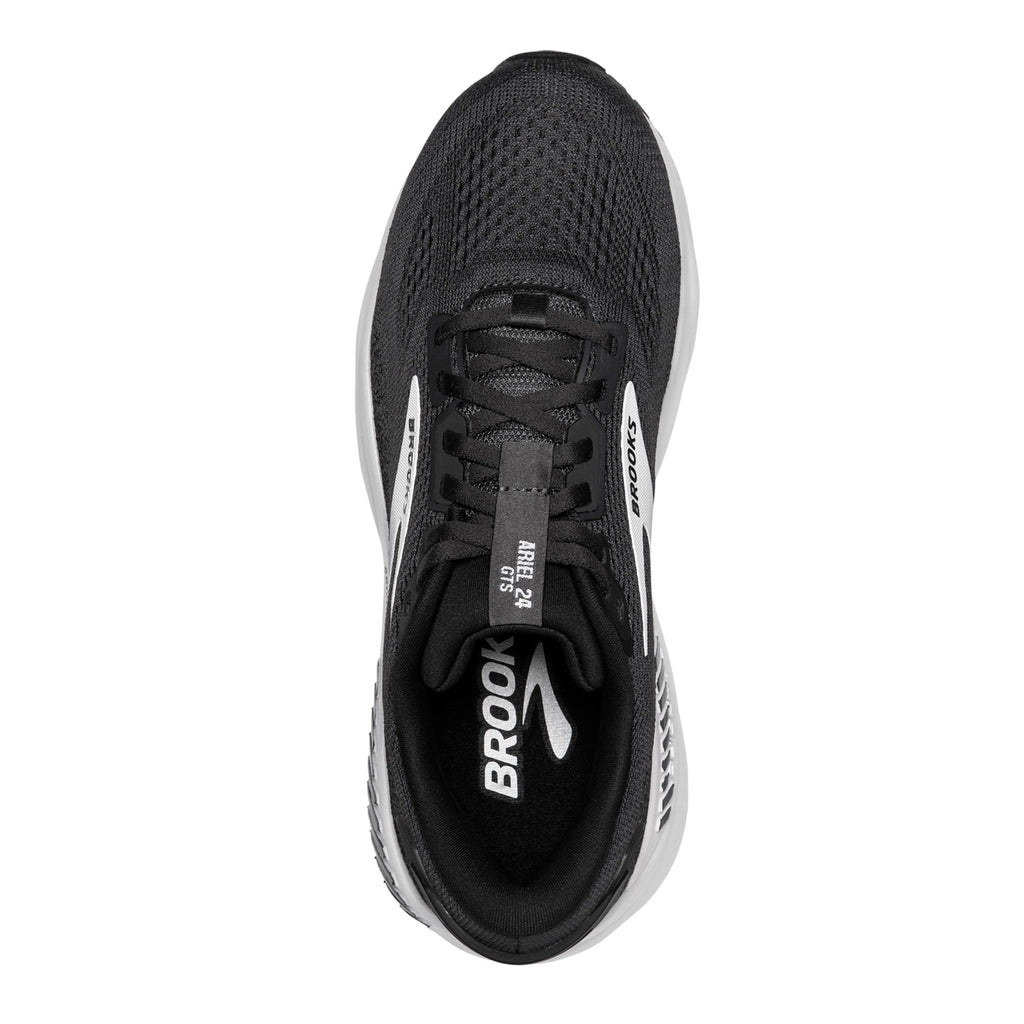 Women's Brooks Ariel GTS 24 Running Shoe - Extra Wide Width EBONY/BLACK/WHITE 120414 2E 016