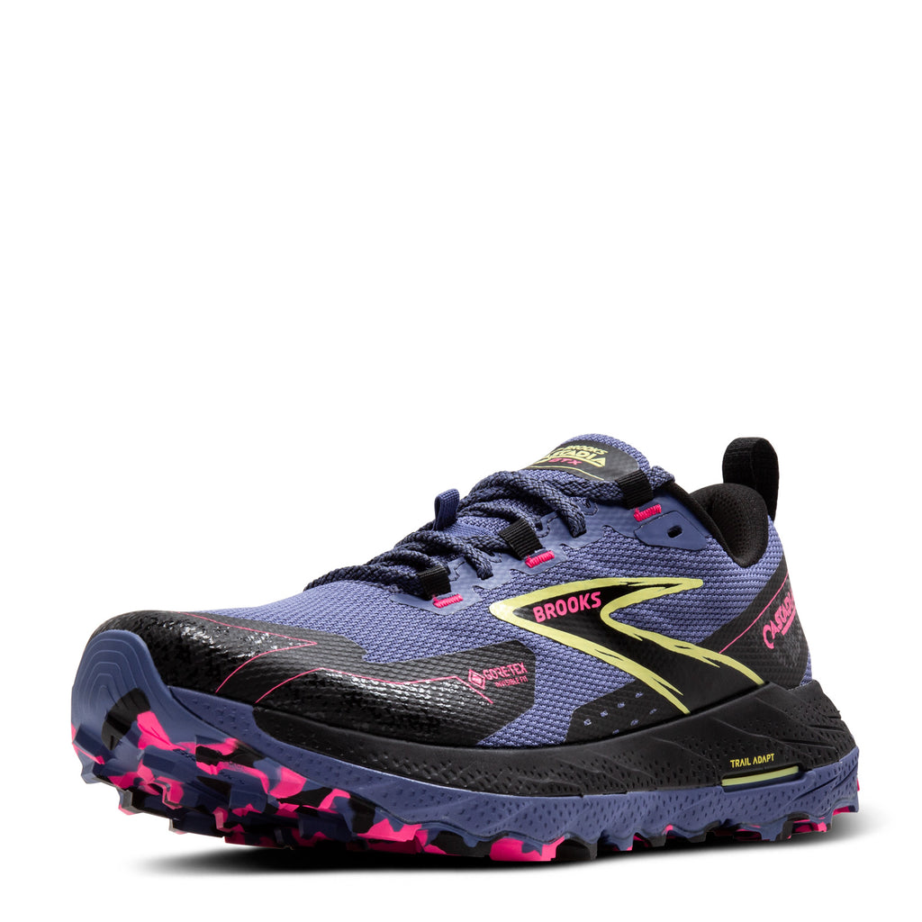 Women's Brooks Cascadia 18 GTX Trail Running Shoe GREY BLUE/BLACK/PINK 120415 1B 464