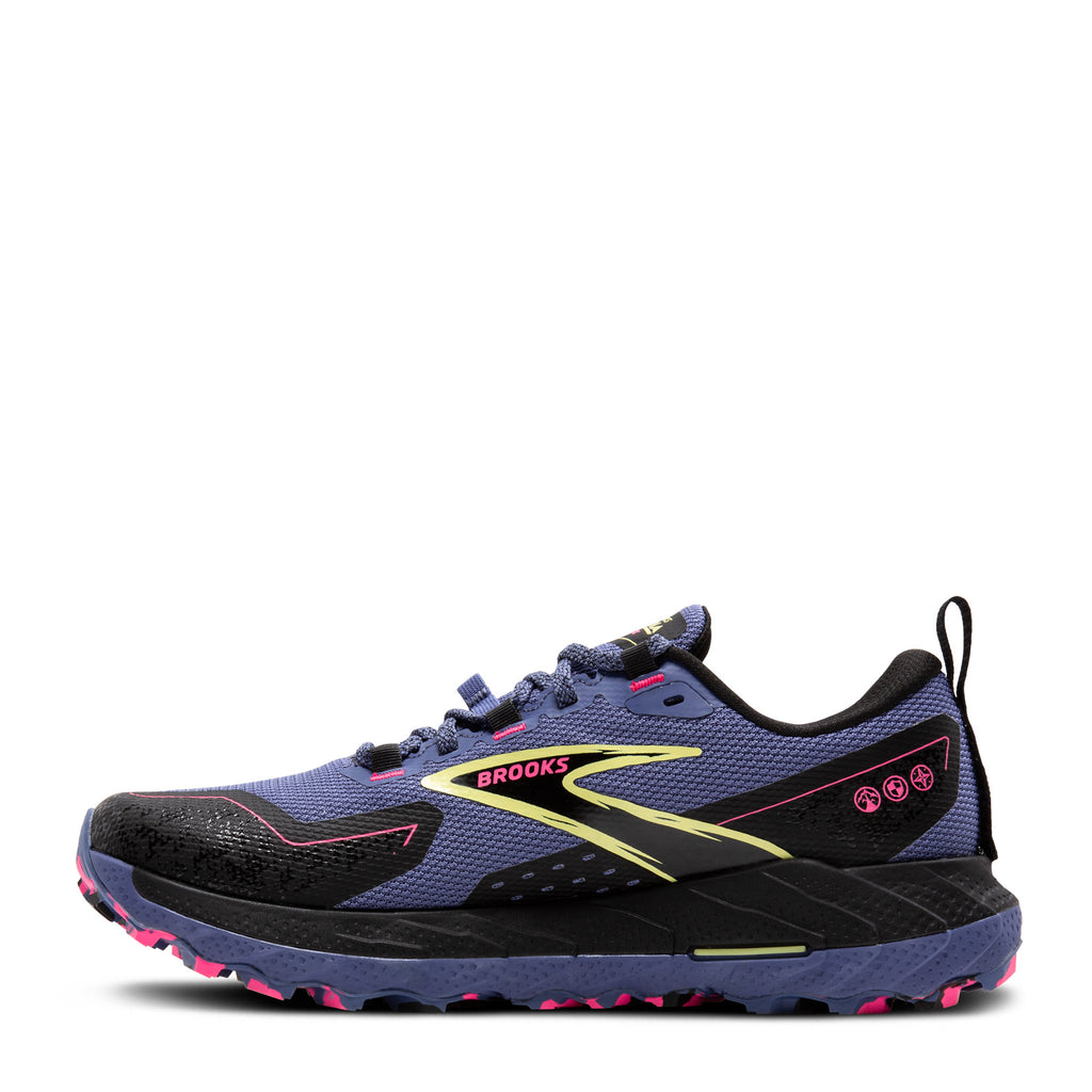 Women's Brooks Cascadia 18 GTX Trail Running Shoe GREY BLUE/BLACK/PINK 120415 1B 464