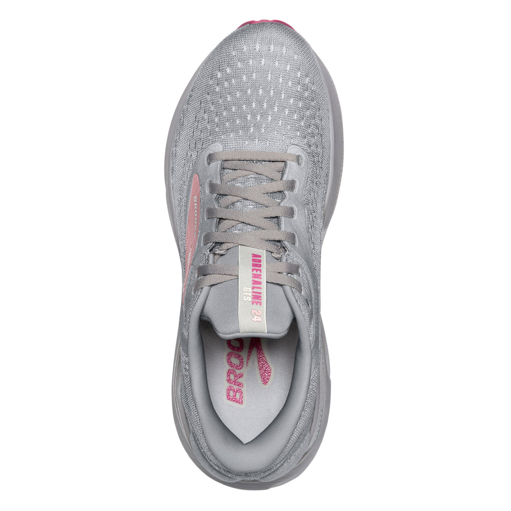 Women's Brooks Adrenaline GTS 24 Running Shoe - Wide Width ALLOY/WHITE/ZEPHYR 120426 1D 019