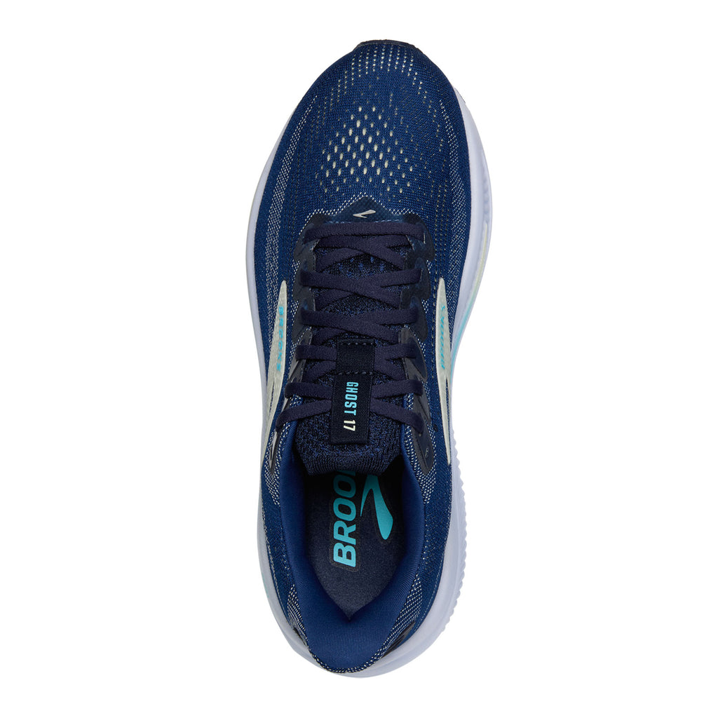 Women's Brooks Ghost 17 Running Shoe NAVY/GREEN/TURQUOISE 120431 1B 458