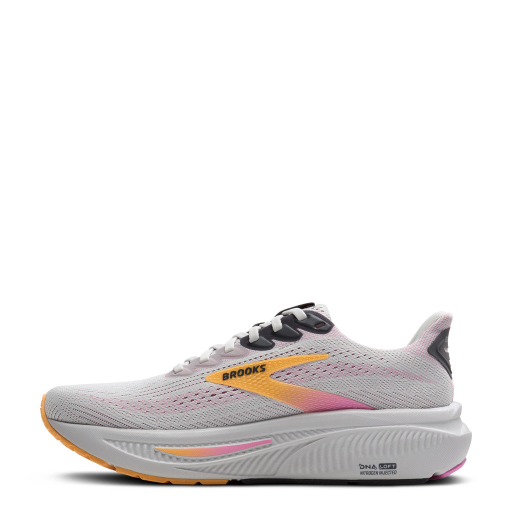 Women's Brooks Ghost 17 Running Shoe - Wide Width OYSTER/APRICOT/PINK 120431 1D 070