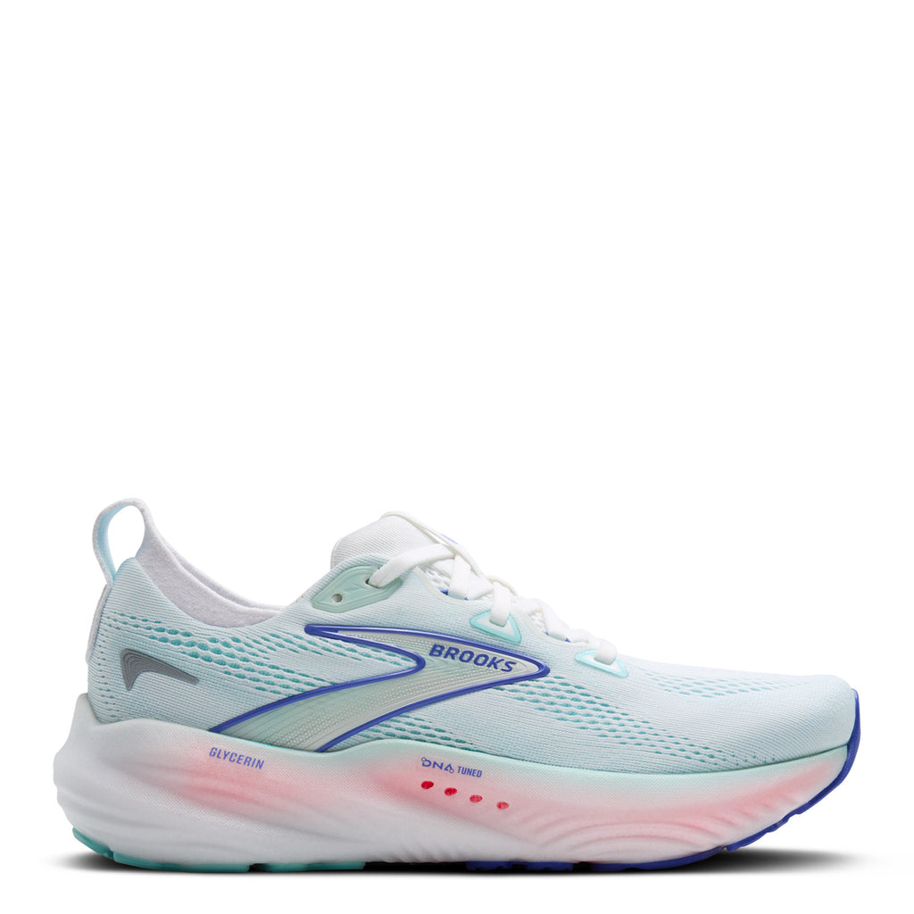 Women's Brooks Glycerin 22 Running Shoe White/Limpet Shell/Amparo Blue 120434 1B 110