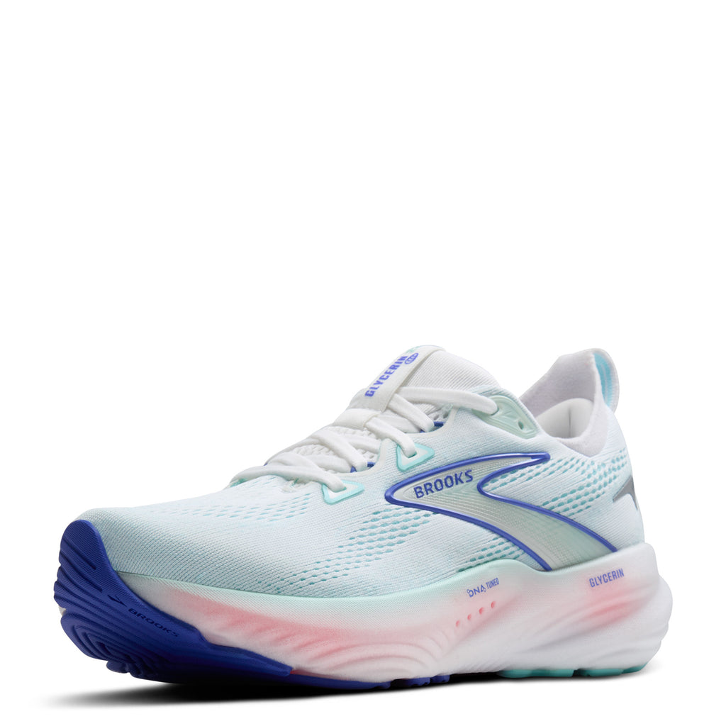 Women's Brooks Glycerin 22 Running Shoe White/Limpet Shell/Amparo Blue 120434 1B 110