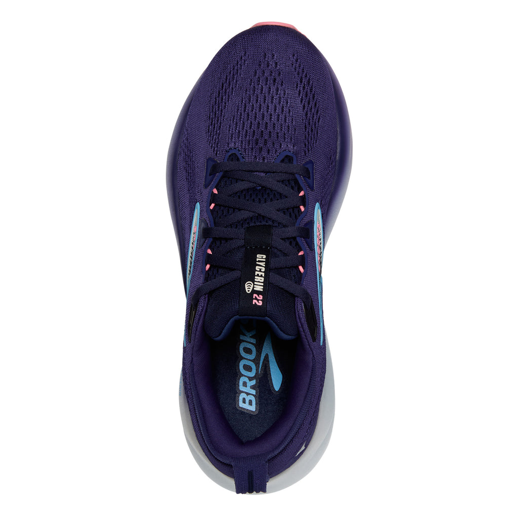 Women's Brooks Glycerin 22 Running Shoe Blue Ribbon/Peacoat/Dianthus 120434 1B 429