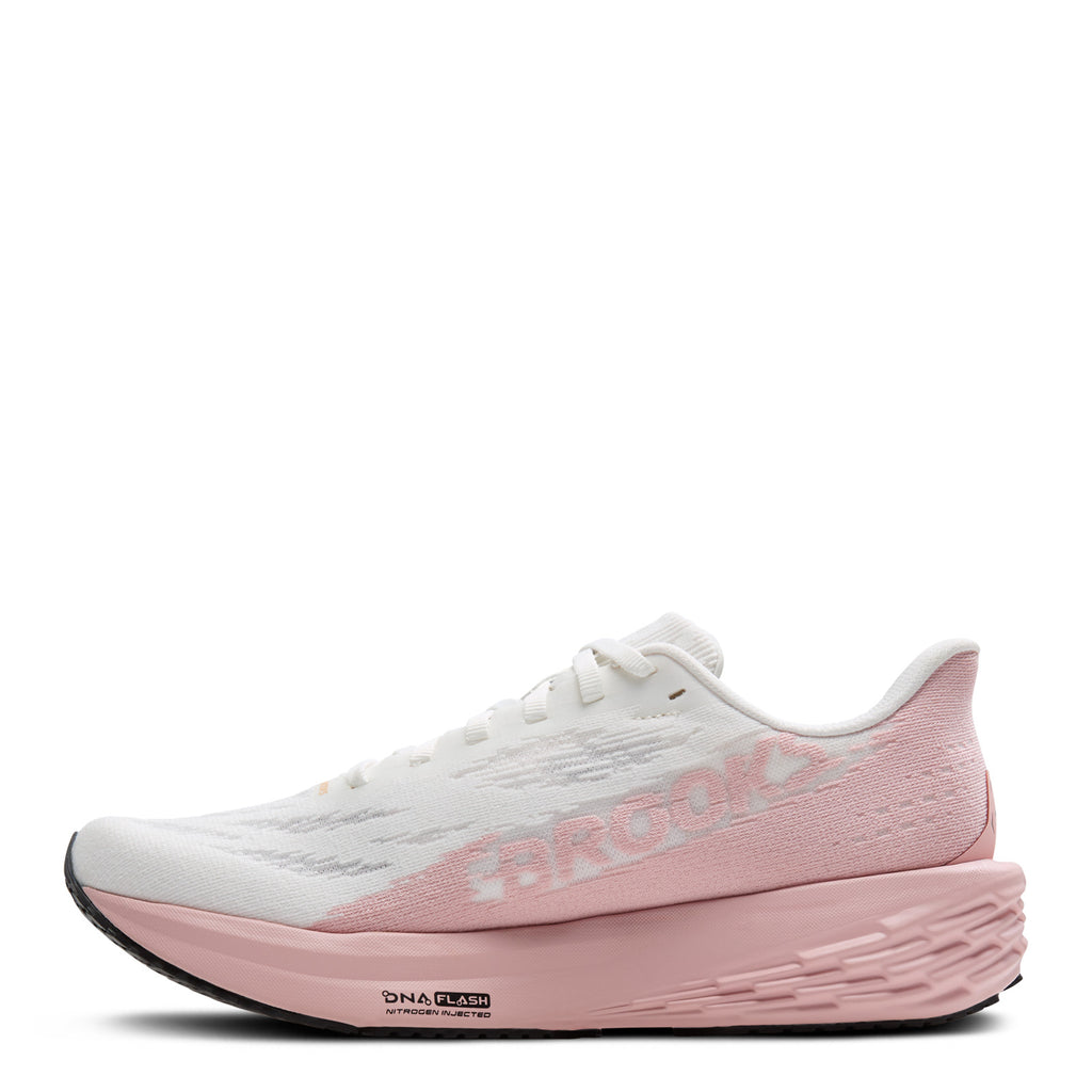 Women's Brooks Launch 11 Running Shoe White/Gold/Pink 120439 1B 164