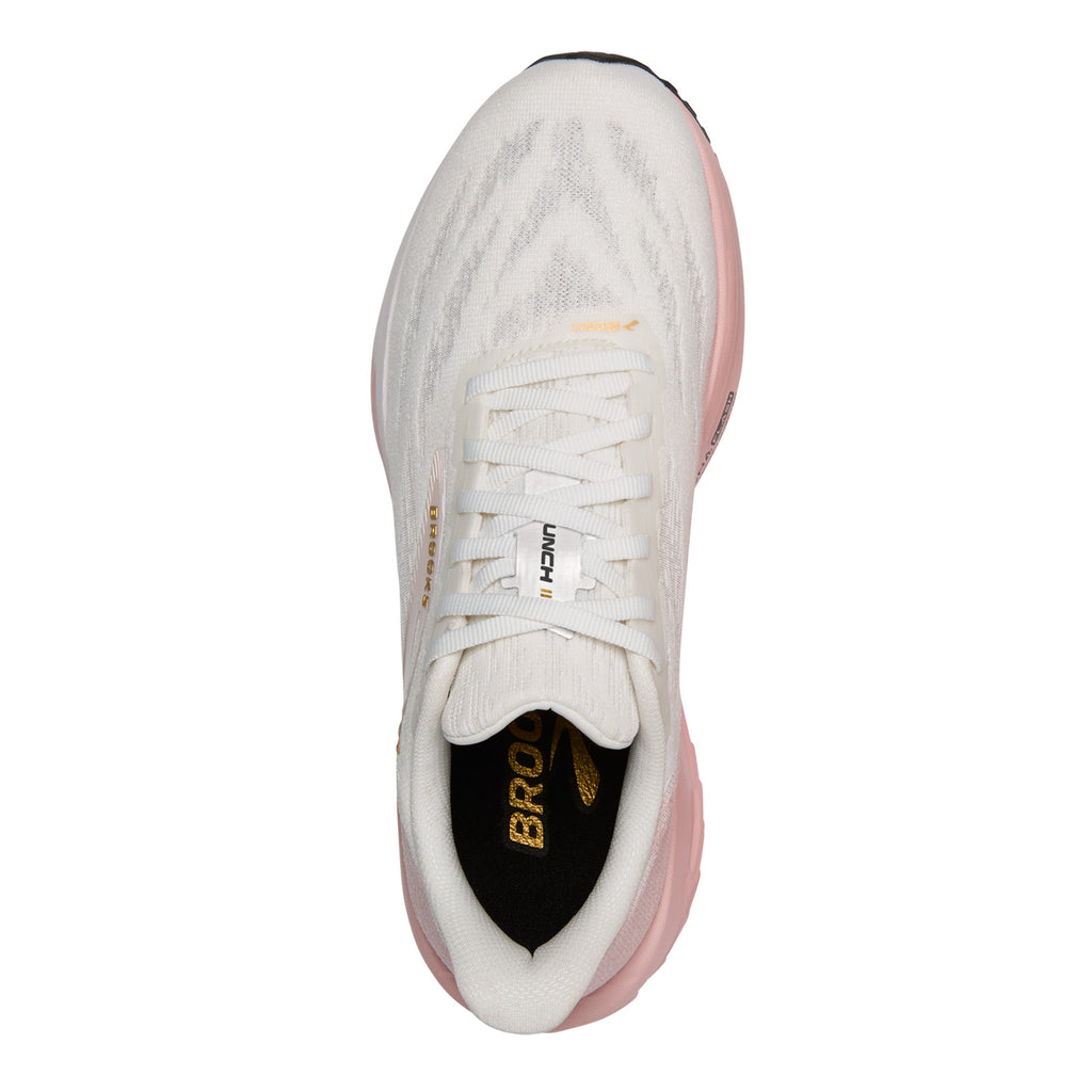 Women's Brooks Launch 11 Running Shoe White/Gold/Pink 120439 1B 164